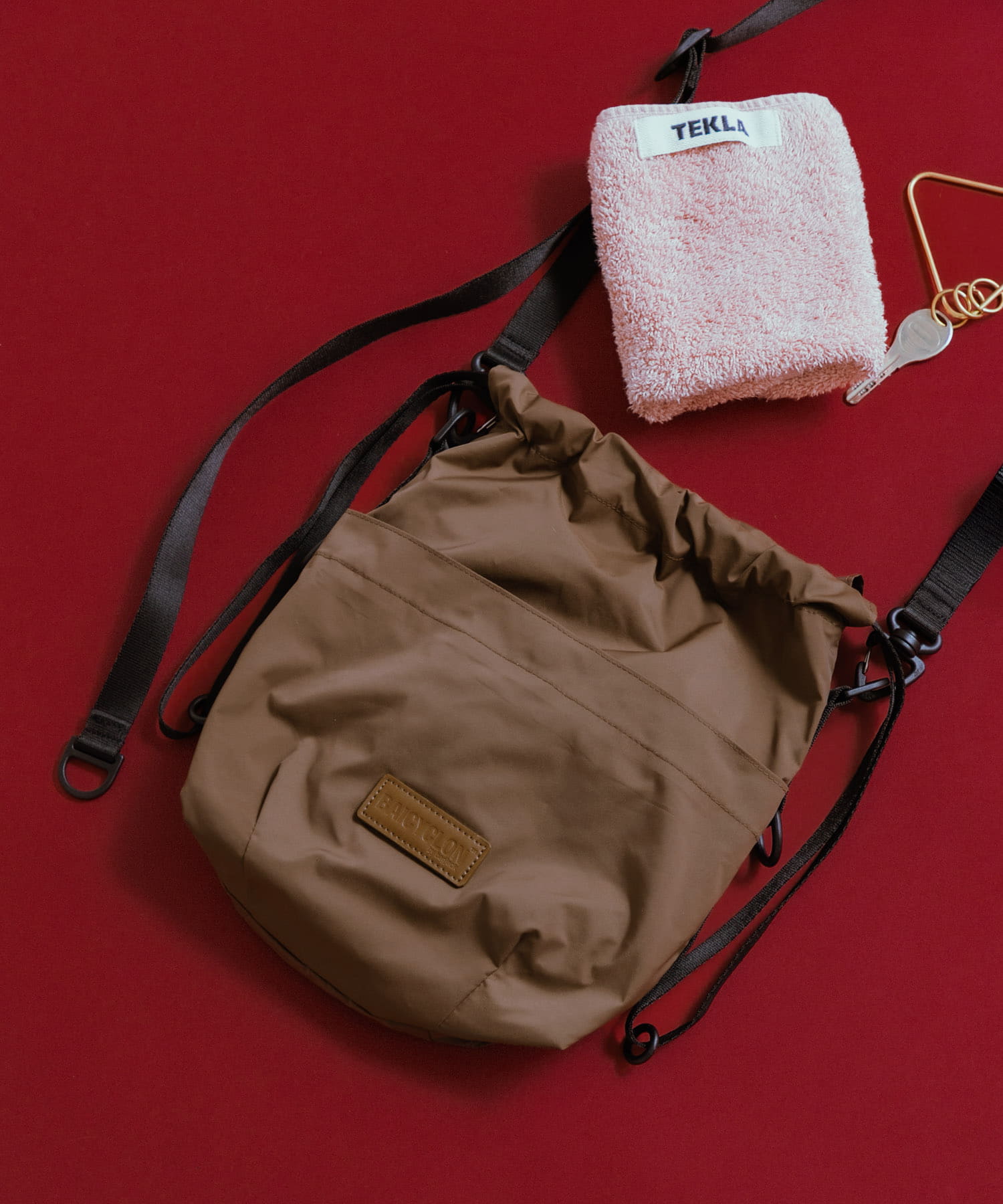 BAICYCLON　EXCLUSIVE DRAW STRING BAG BROWN Free