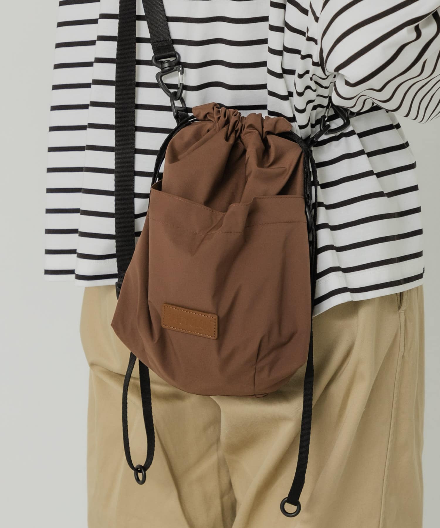 BAICYCLON　EXCLUSIVE DRAW STRING BAG BROWN Free