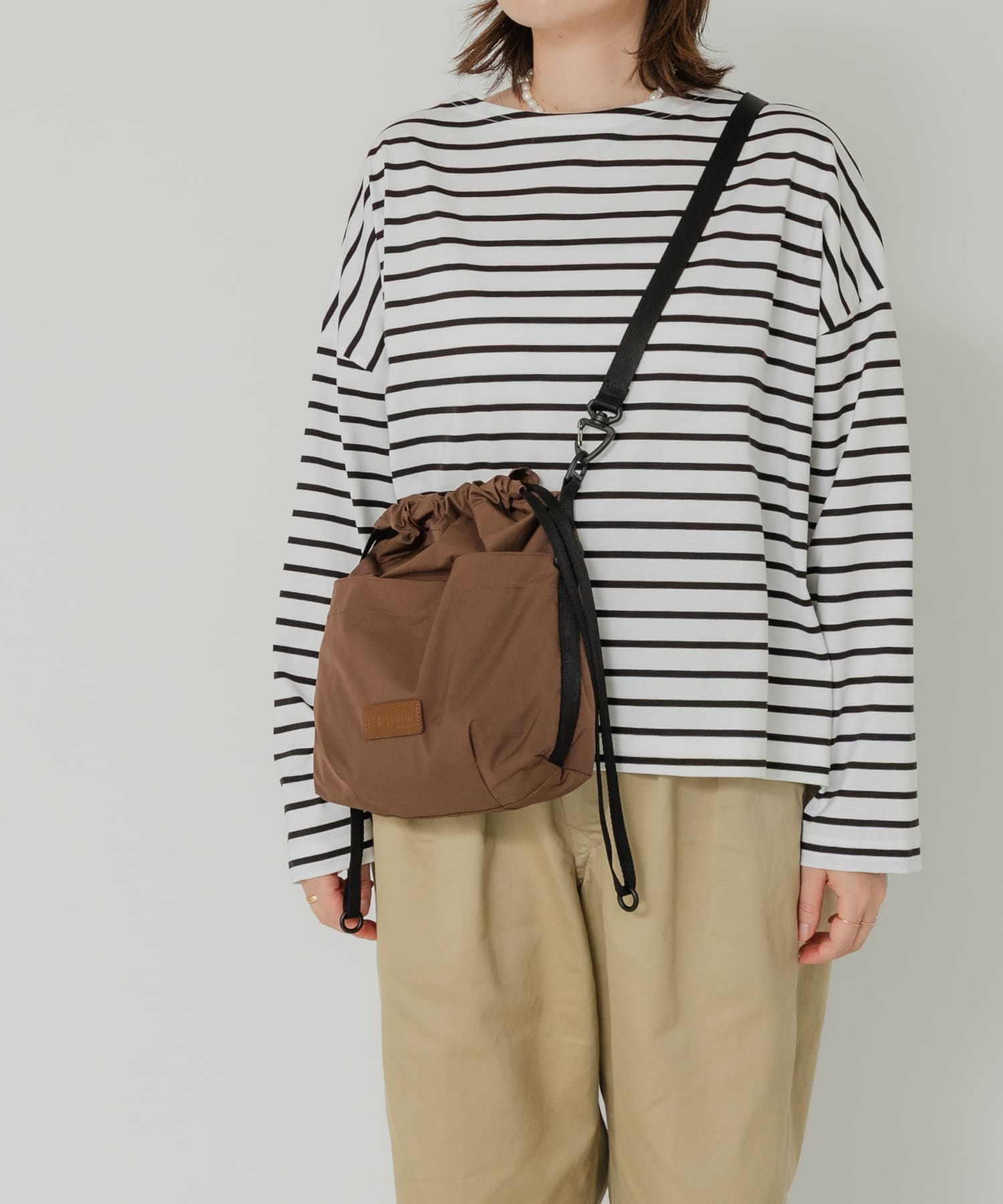 BAICYCLON　EXCLUSIVE DRAW STRING BAG BROWN Free
