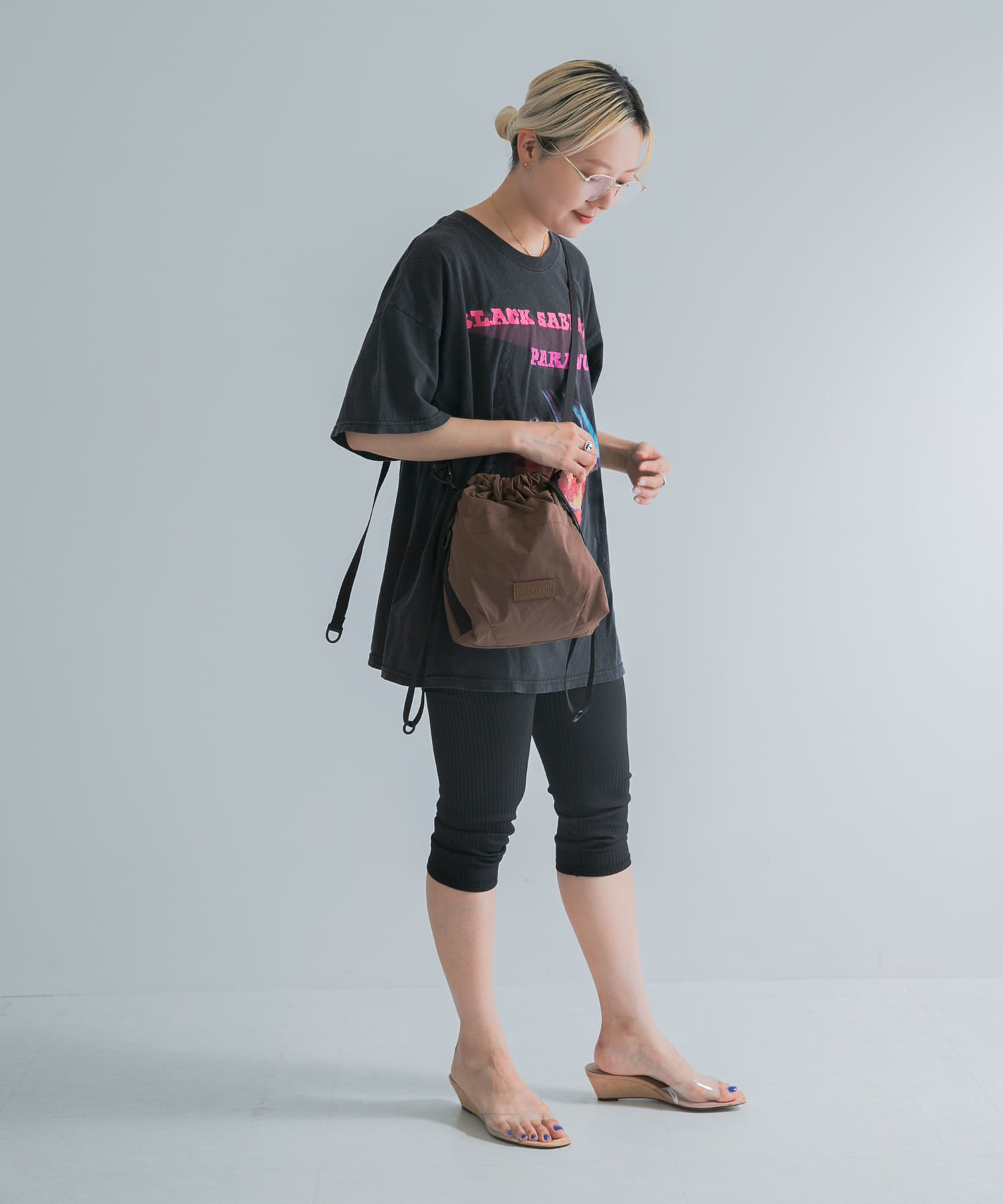 BAICYCLON　EXCLUSIVE DRAW STRING BAG BROWN Free