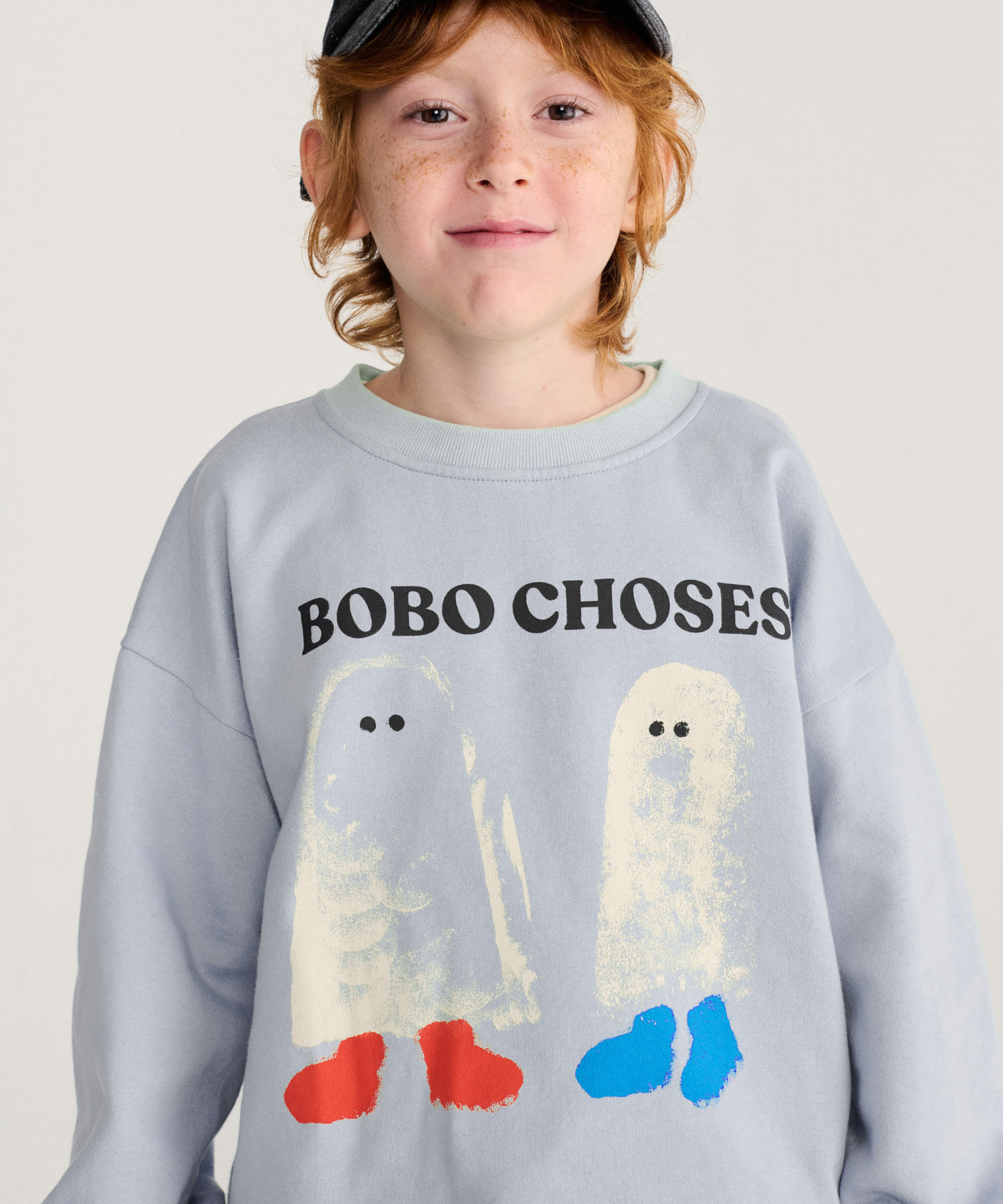BOBO CHOSES　BOOTY GHOSTS SW SHIRTS(KIDS) LIGHT BLUE 6-7y