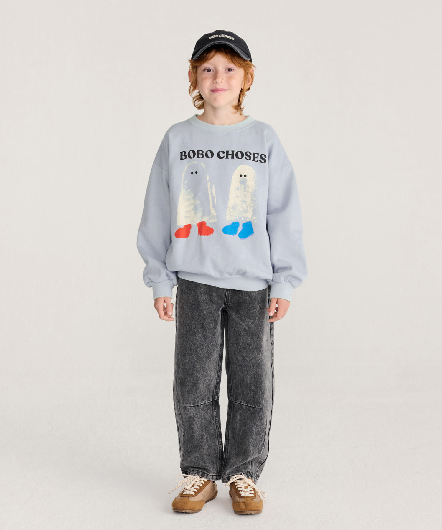 BOBO CHOSES　BOOTY GHOSTS SW SHIRTS(KIDS) LIGHT BLUE 6-7y