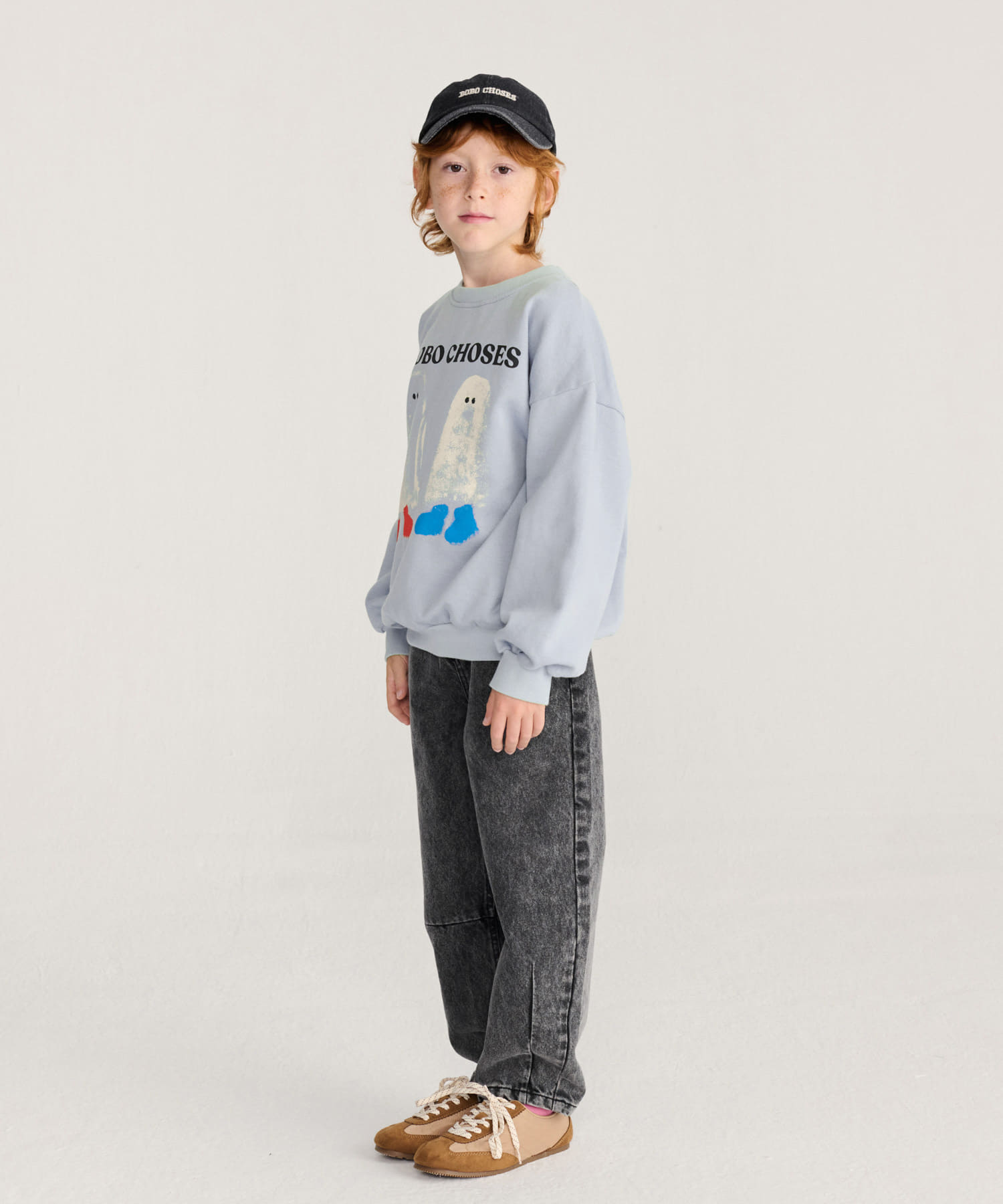 BOBO CHOSES　BOOTY GHOSTS SW SHIRTS(KIDS) LIGHT BLUE 6-7y