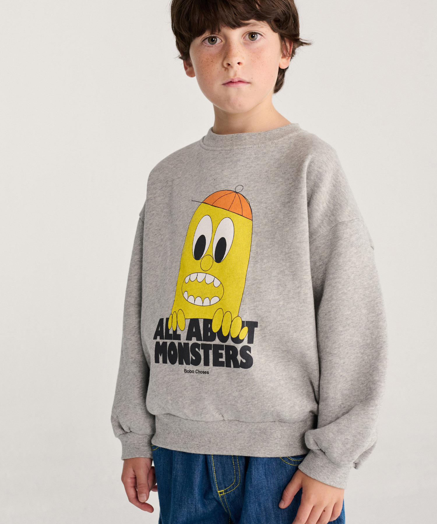 BOBO CHOSES　BIGTOOTH LEMON SW SHIRTS(KIDS) GREY 6-7y