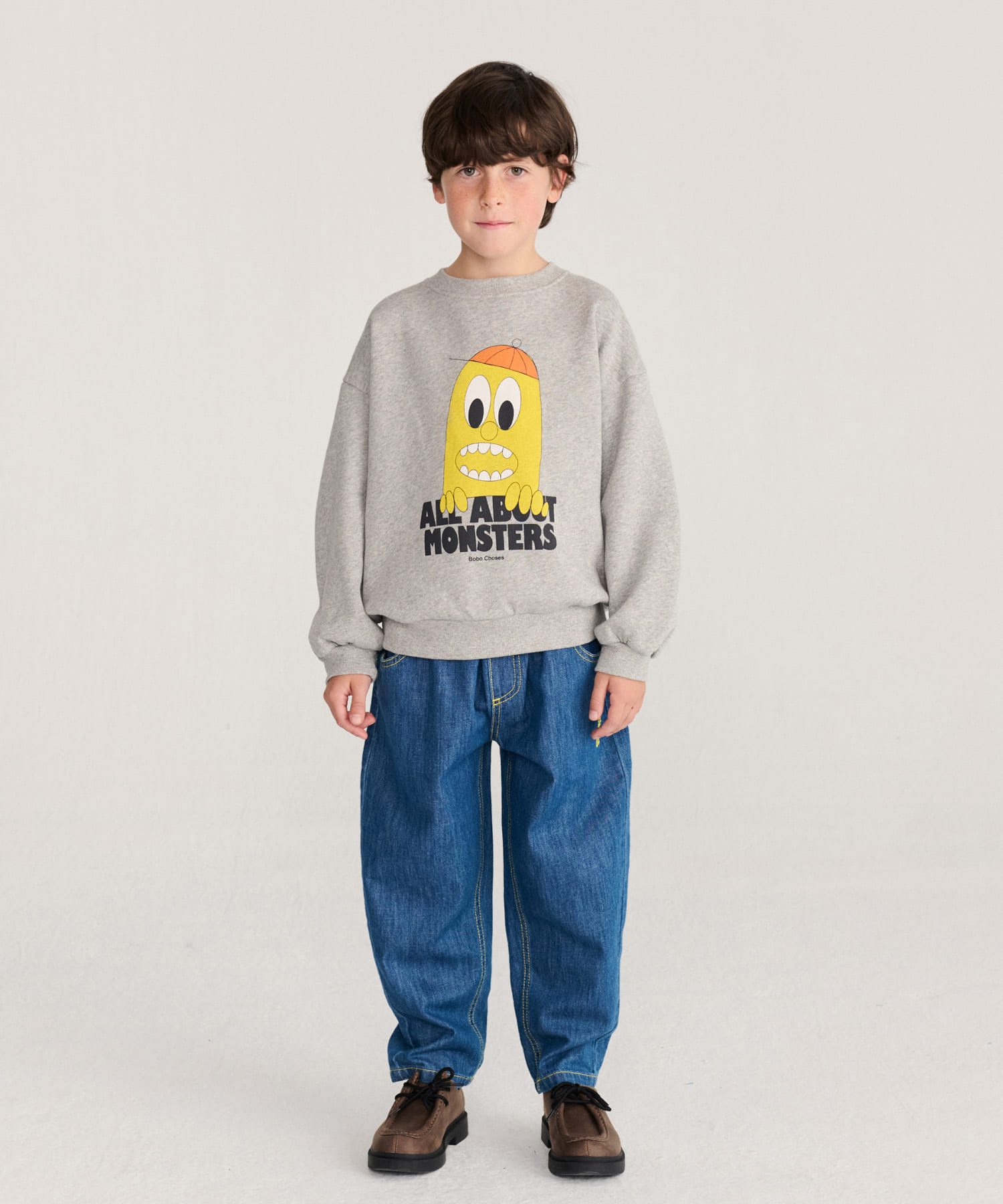 BOBO CHOSES　BIGTOOTH LEMON SW SHIRTS(KIDS) GREY 6-7y