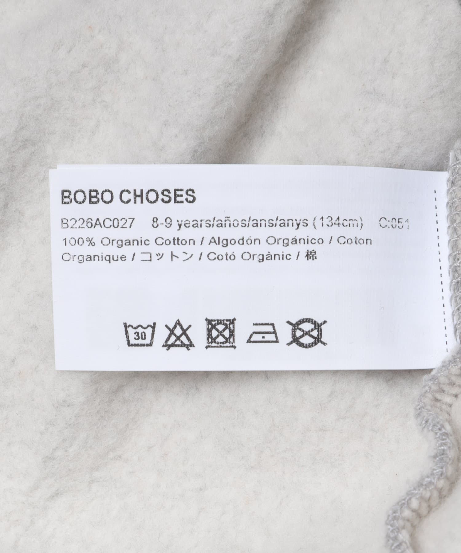 BOBO CHOSES　BIGTOOTH LEMON SW SHIRTS(KIDS) GREY 6-7y