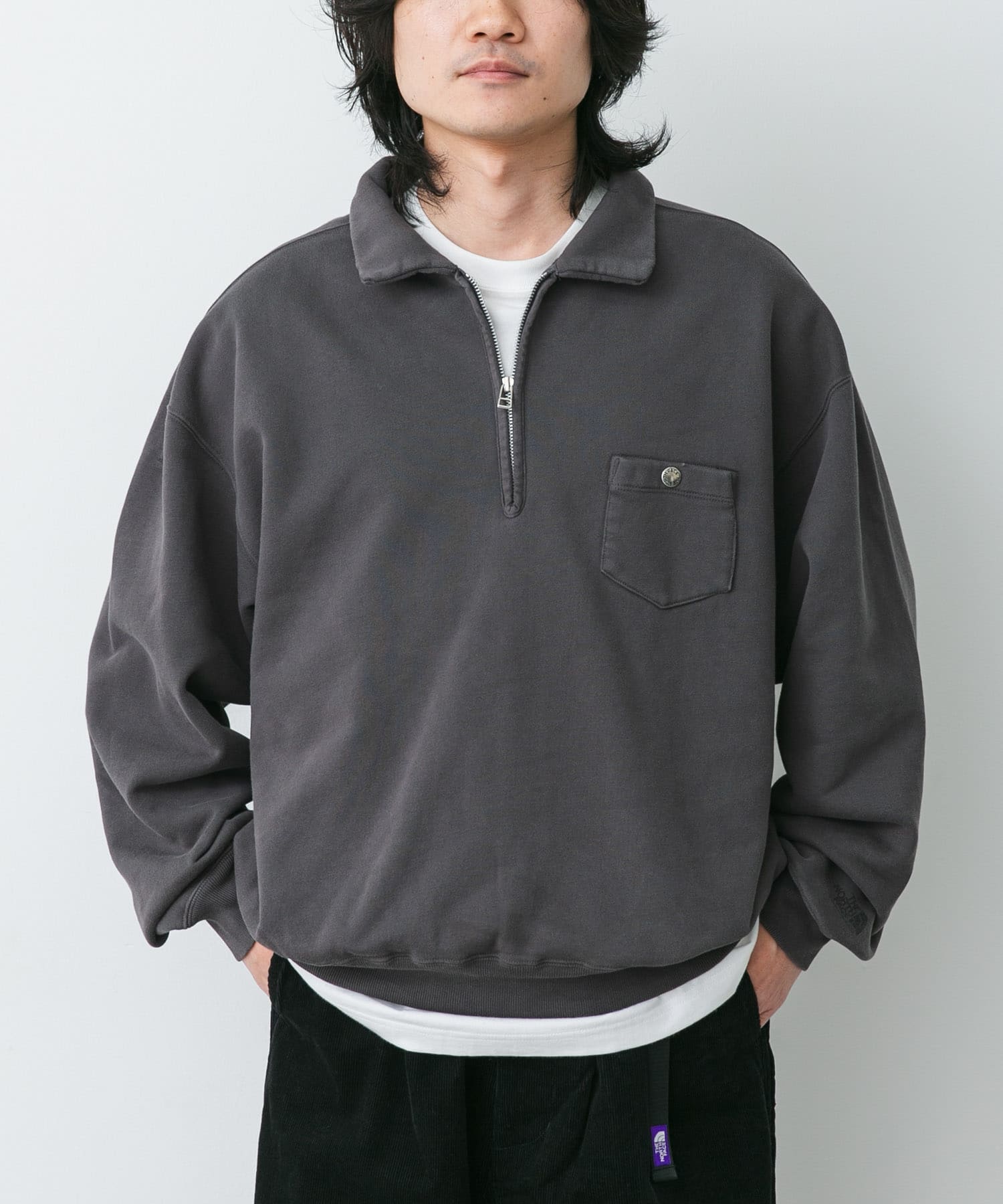 THE NORTH FACE PURPLE LABEL　GD FLD HALF ZIP SWEAT