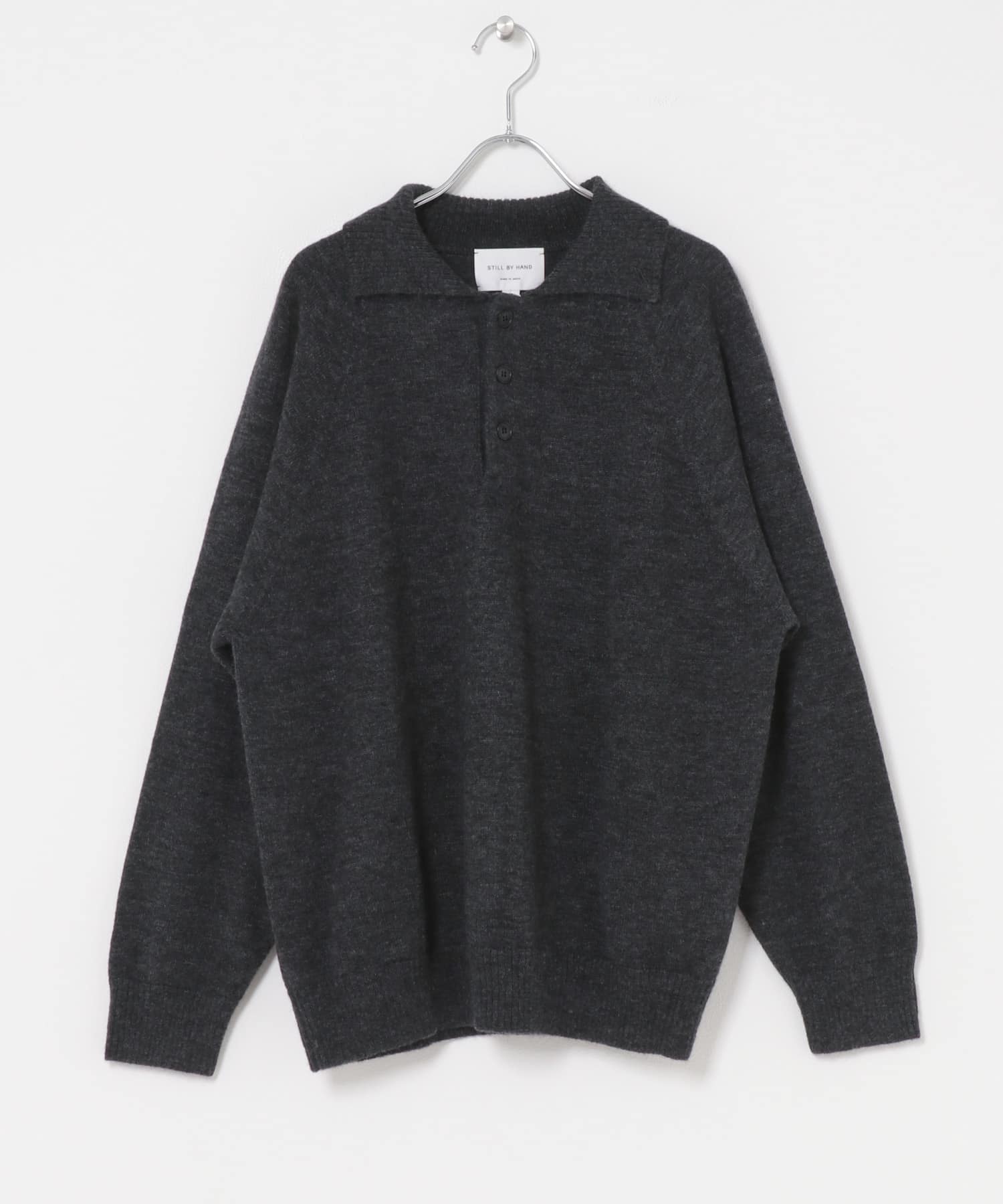 STILL BY HAND　WOOL MOHAIR 10G PULLOVER CHARCOAL 46