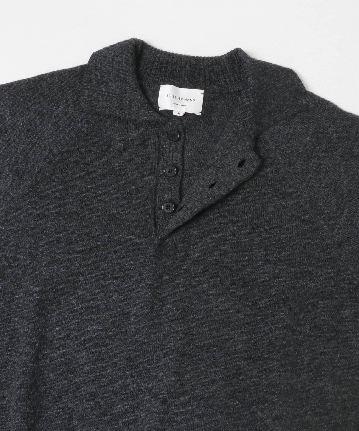 STILL BY HAND　WOOL MOHAIR 10G PULLOVER CHARCOAL 46