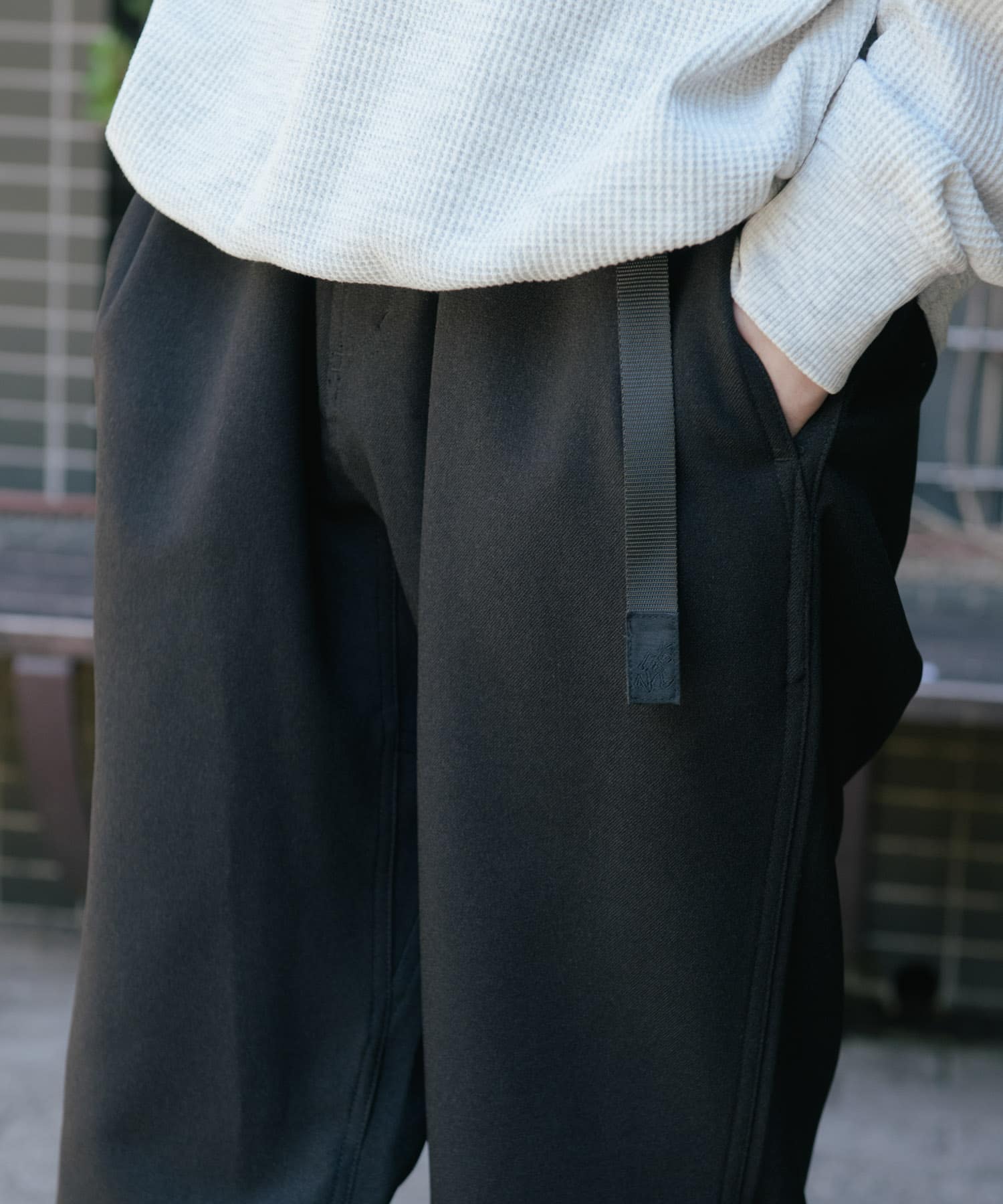 Gramicci for DOORS　LANATECウールライクトラウザー BLACK S