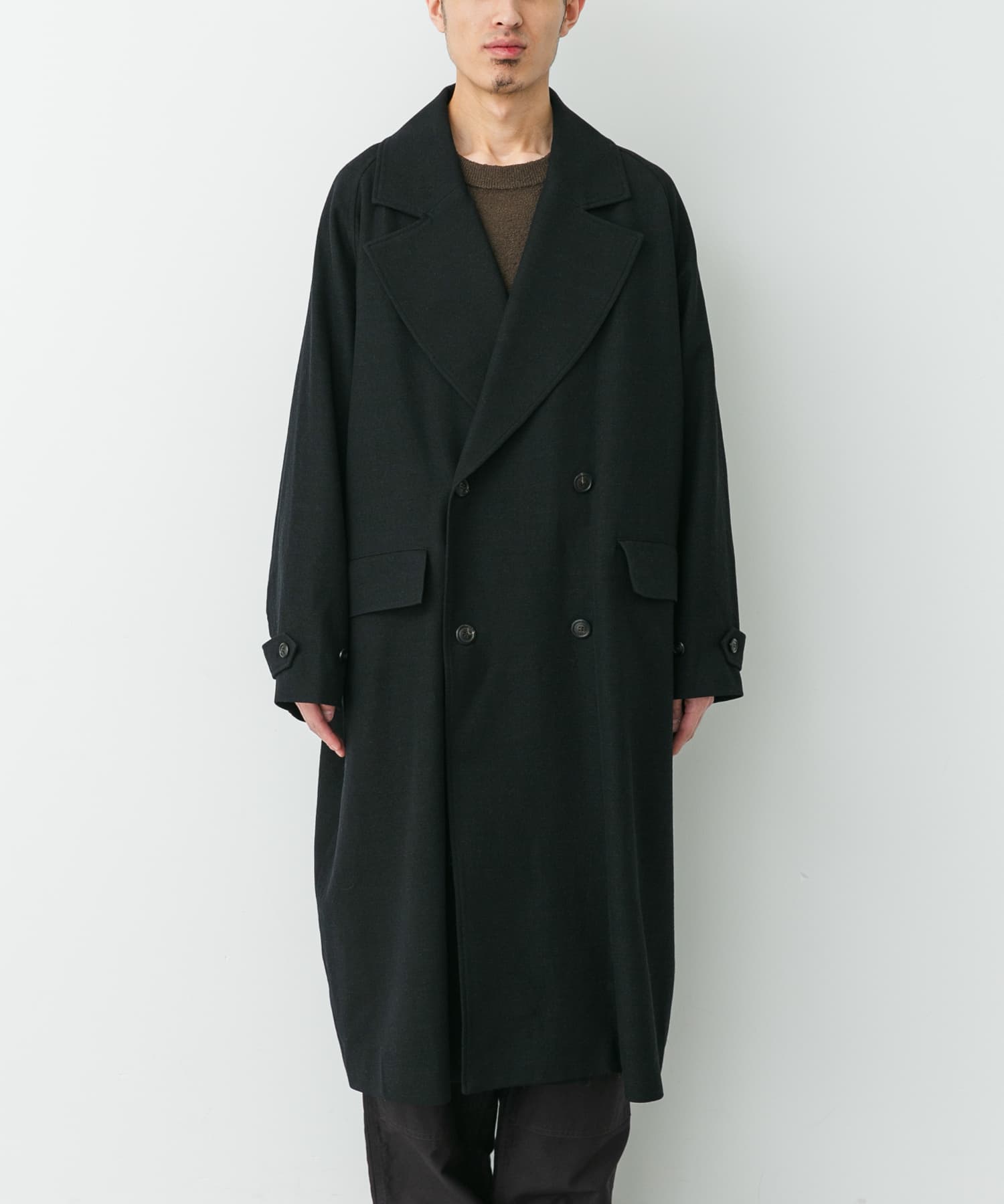 YLEVE SUPER100'S WOOL MELTON COAT(4 010 BLACK): アウター｜URBAN