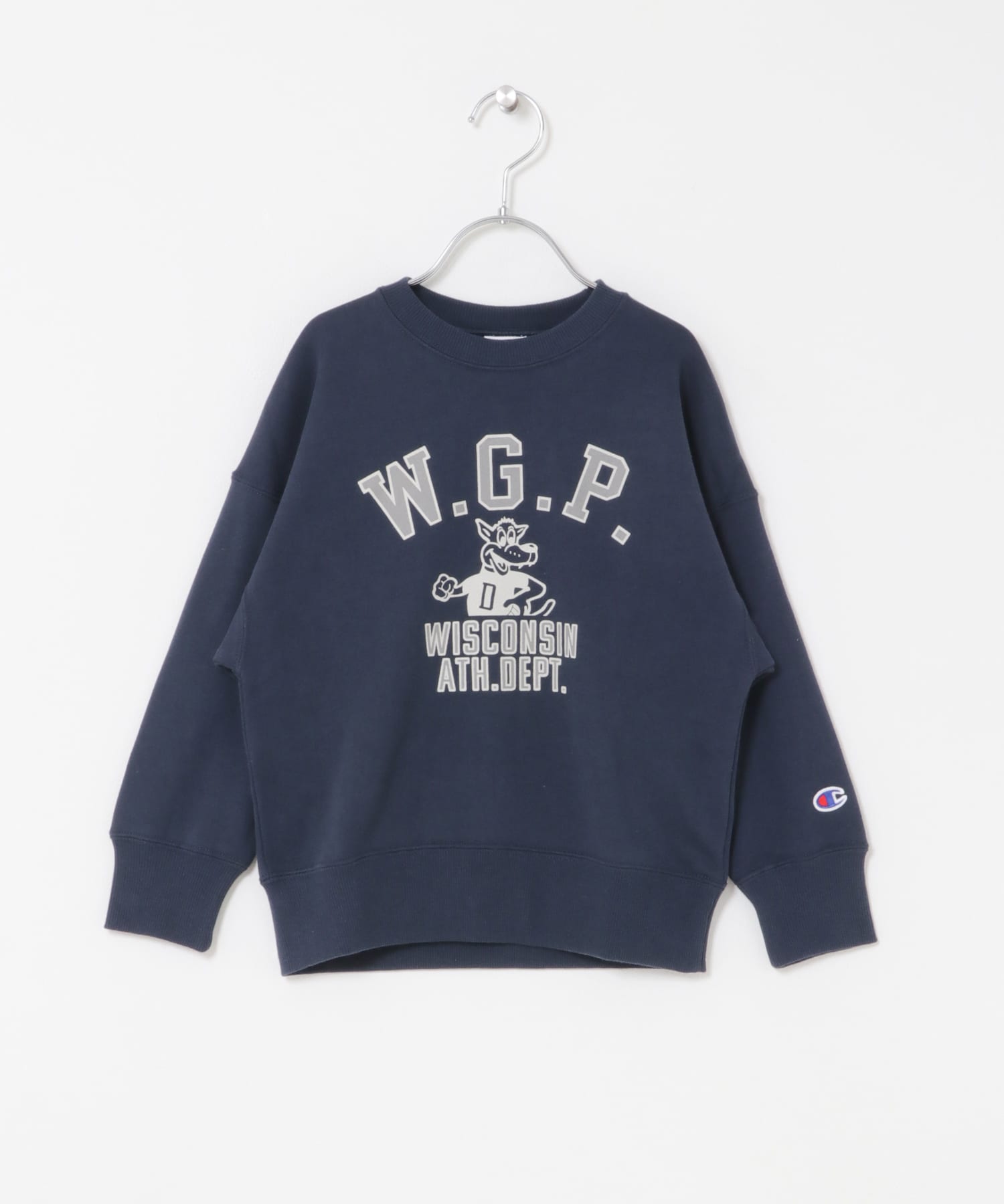 『別注』Champion×DOORS　アニマルプリント SWEATSHIRTS(KIDS) NAVY 105
