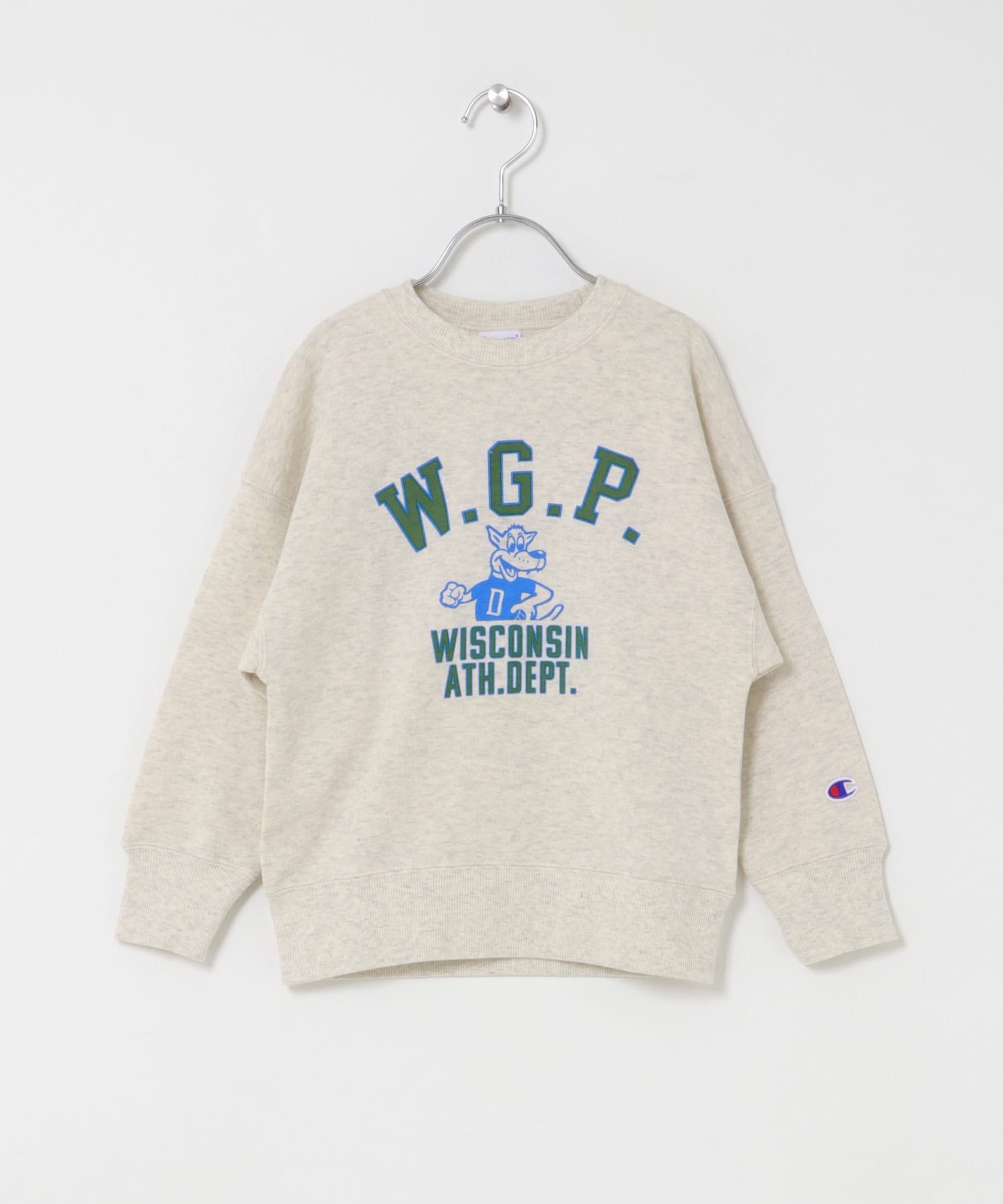 『別注』Champion×DOORS　アニマルプリント SWEATSHIRTS(KIDS) OATMEAL 105