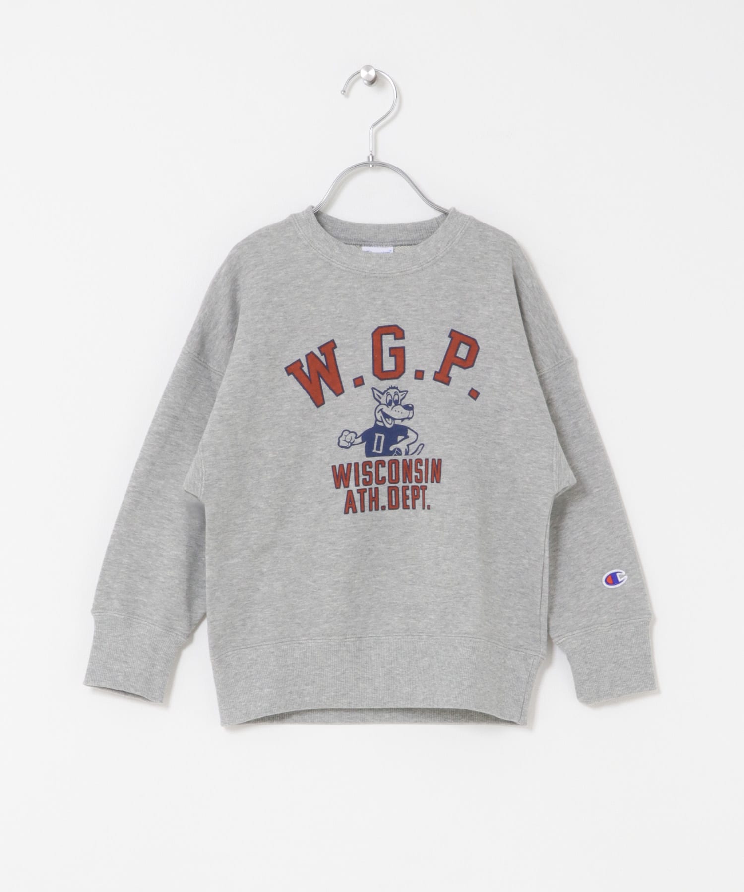 『別注』Champion×DOORS　アニマルプリント SWEATSHIRTS(KIDS) OXFORDGRAY 105