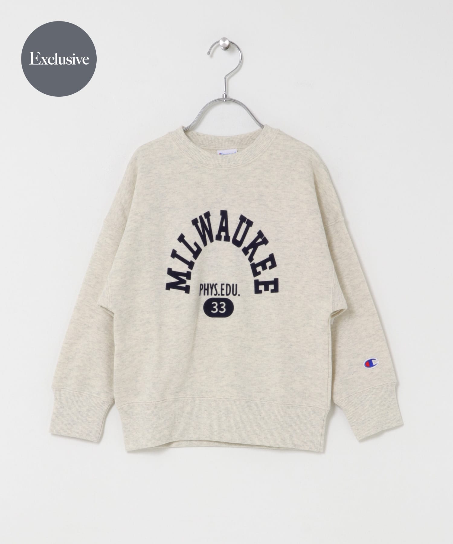 ARCHIVIO ロゴプリントセーター 46 別注』Champion×DOORS フロッキープリント SWEATSHIRTS(KIDS)(105