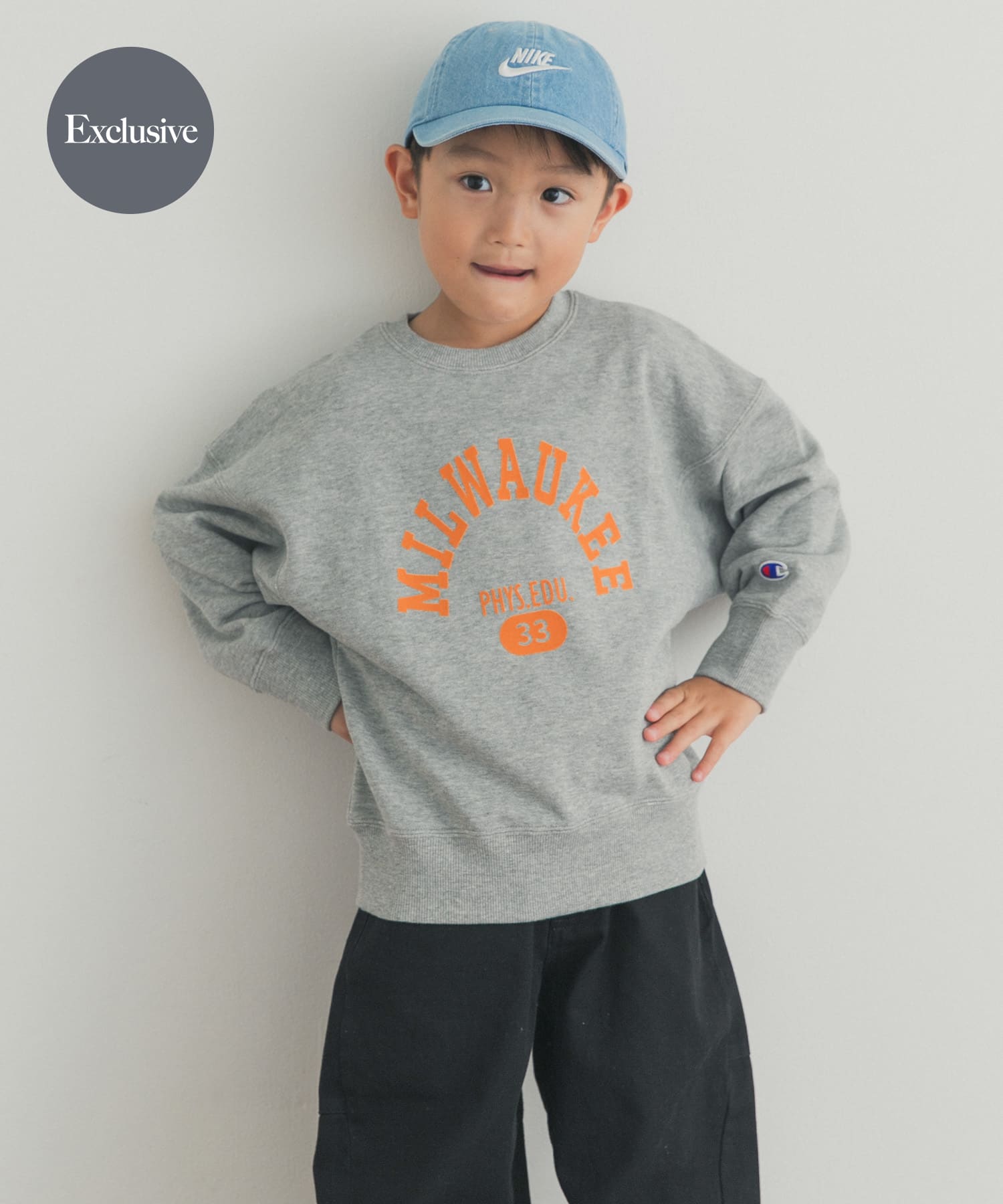 別注』Champion×DOORS フロッキープリント SWEATSHIRTS(KIDS)(105