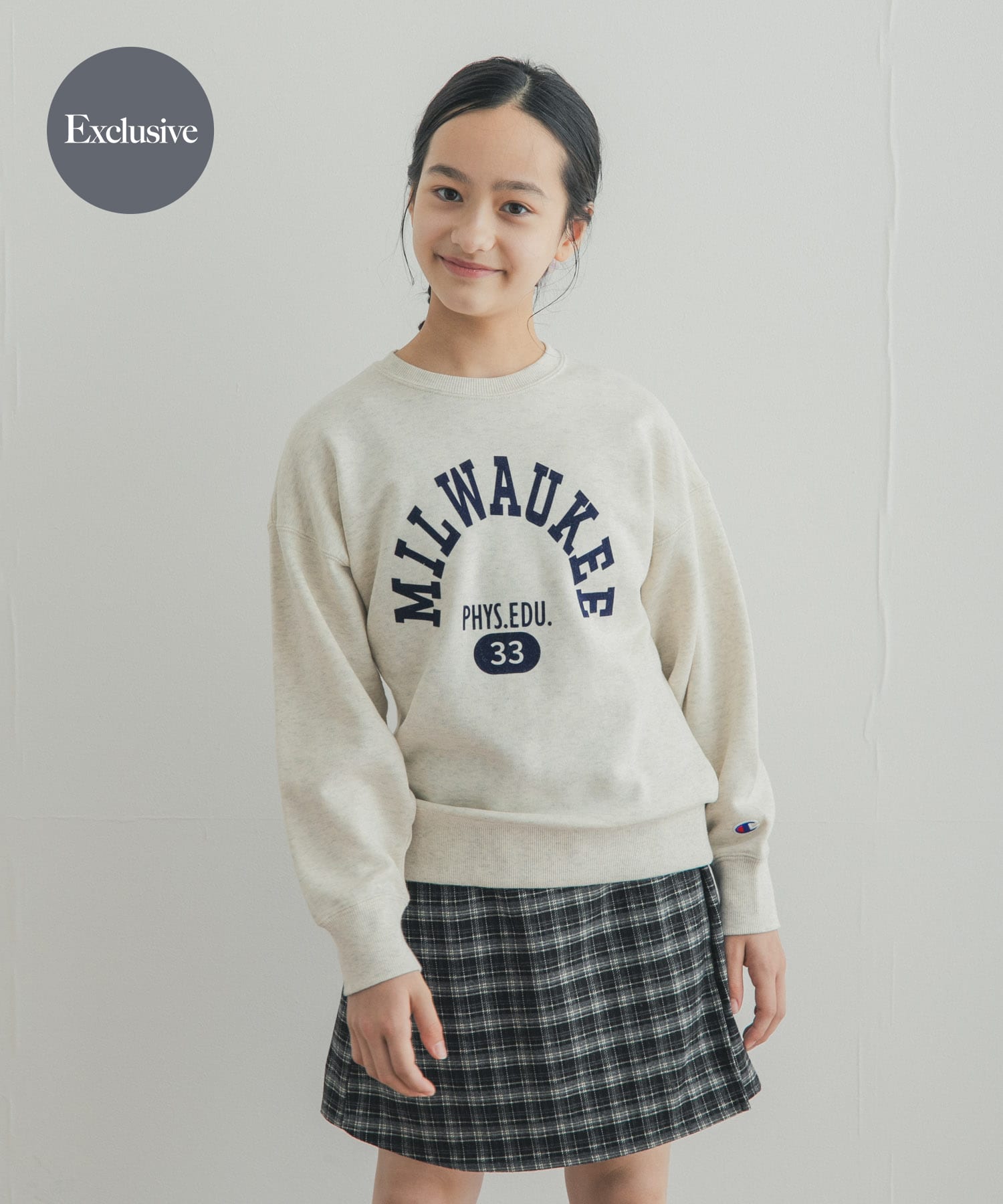 150サイズ』『別注』Champion×DOORS フロッキープリント SWEATSHIRTS
