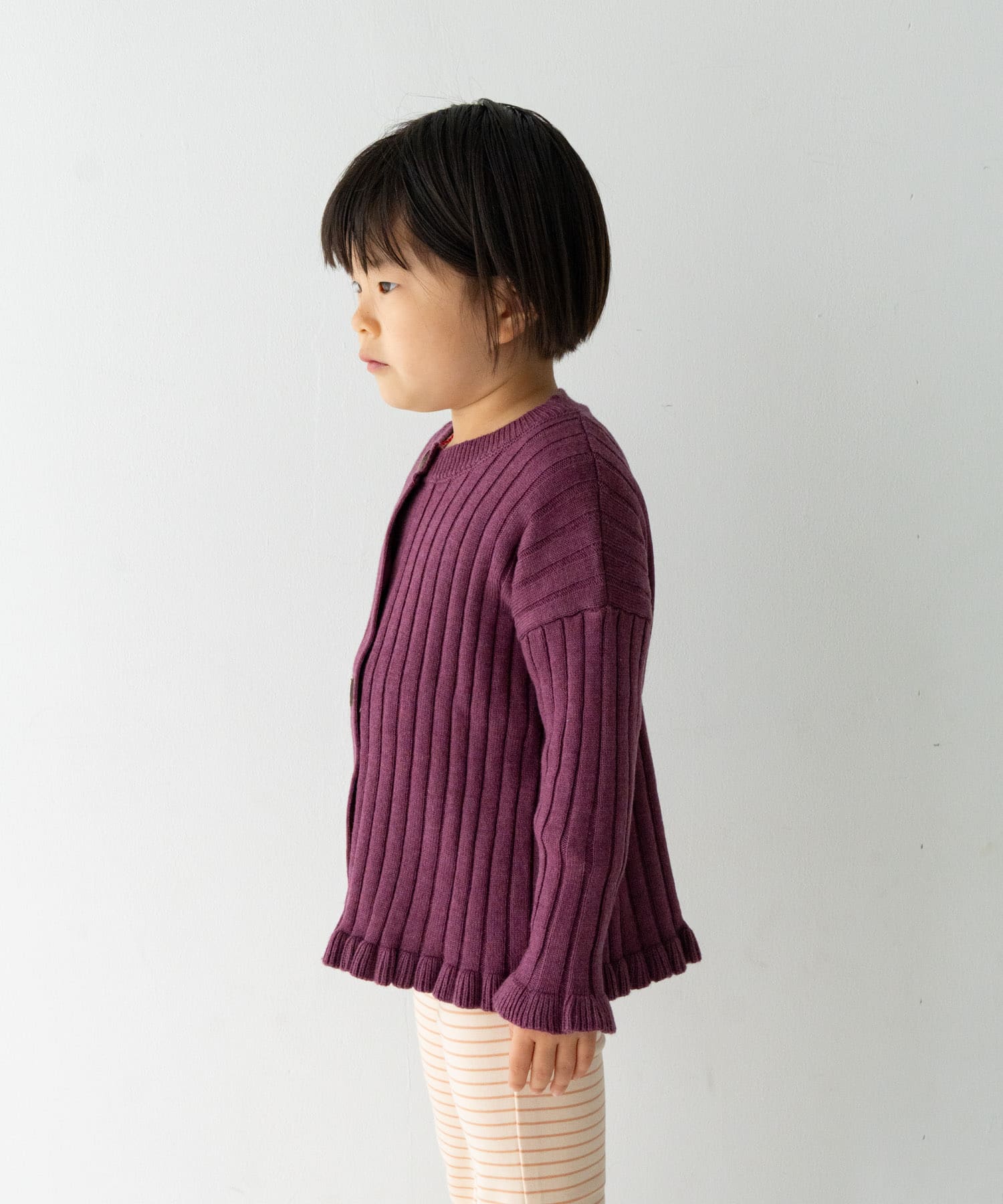 Solii+Sola　KNIT FRILL CARDIGAN(KIDS)