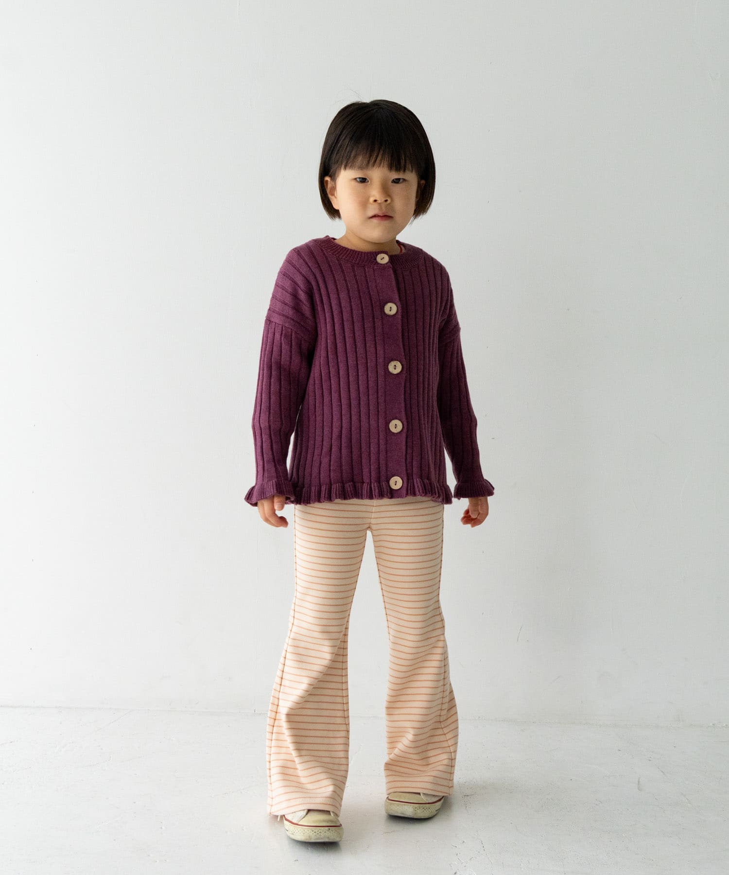 Solii+Sola　KNIT FRILL CARDIGAN(KIDS) GRAPE 106cm