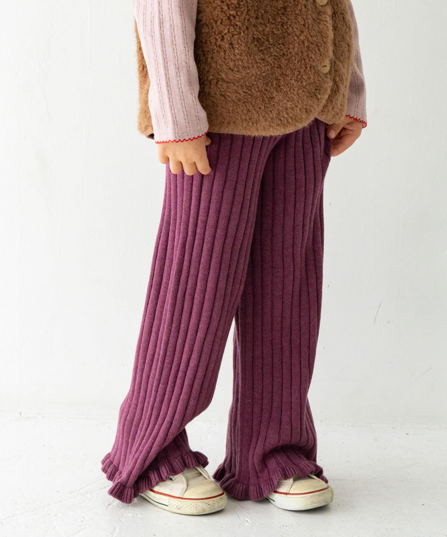 Solii+Sola　KNIT FRILL PANTS(KIDS)