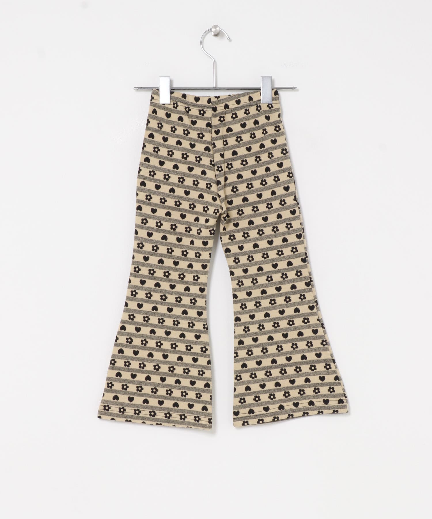Solii+Sola　FLOWER HEART PANTS(KIDS) BEIGEBLACK 106cm