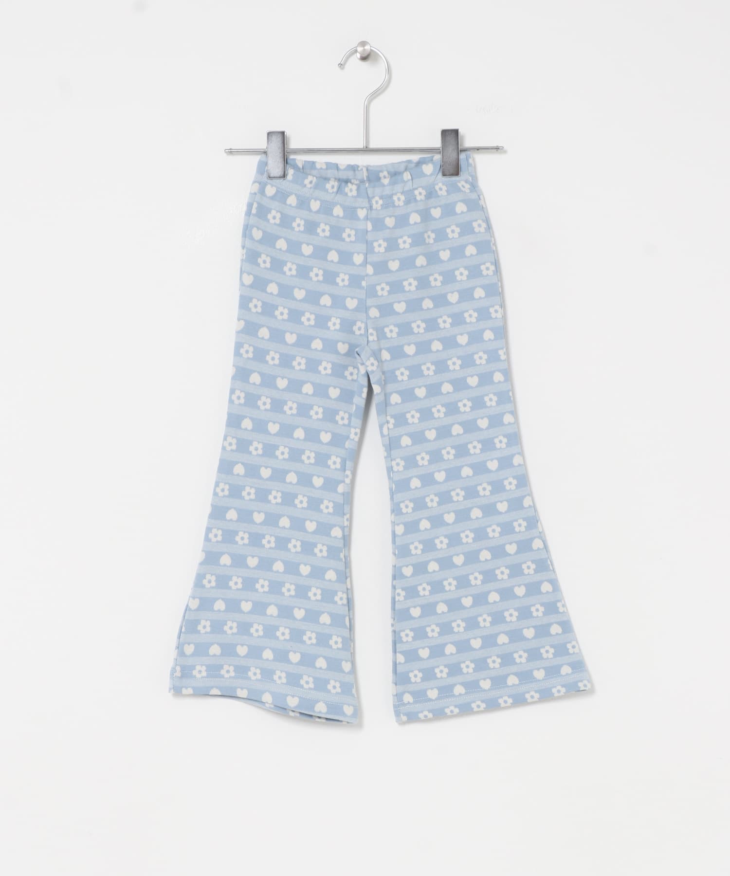 Solii+Sola　FLOWER HEART PANTS(KIDS) BLUE-IVORY 106cm