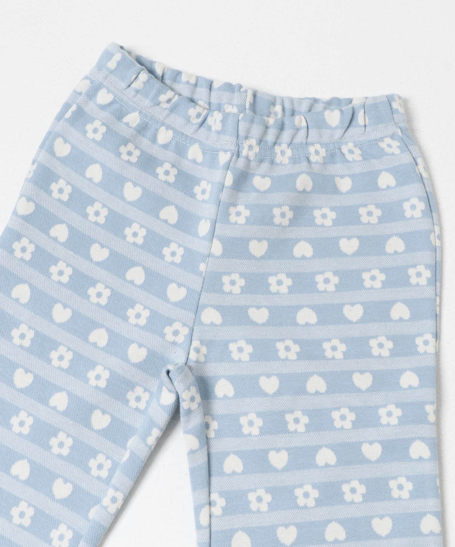 Solii+Sola　FLOWER HEART PANTS(KIDS) BLUE-IVORY 106cm