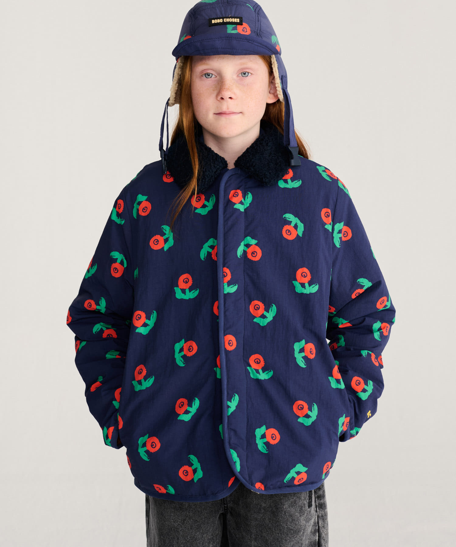 BOBO CHOSES　STAMP BLOOM REVERSIBLE JACKET(KIDS)