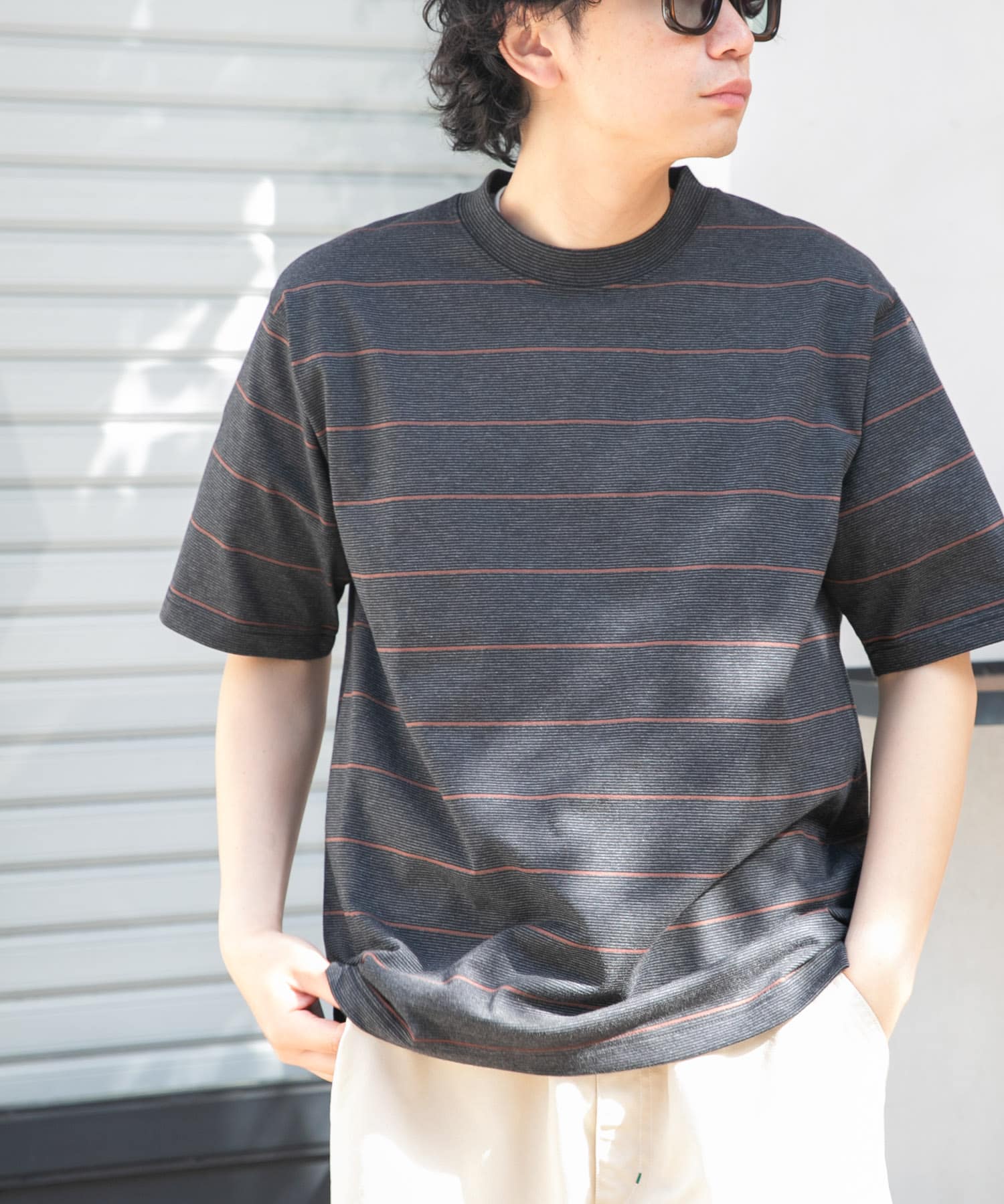 FORK&SPOON　プレーティングボーダーショートスリーブTシャツ