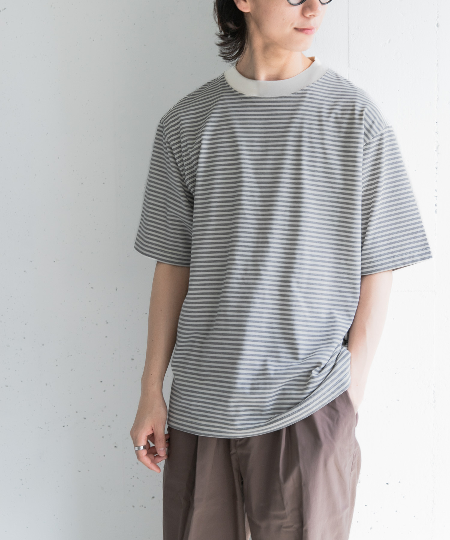 FORK&SPOON　マルチボーダーTシャツ
