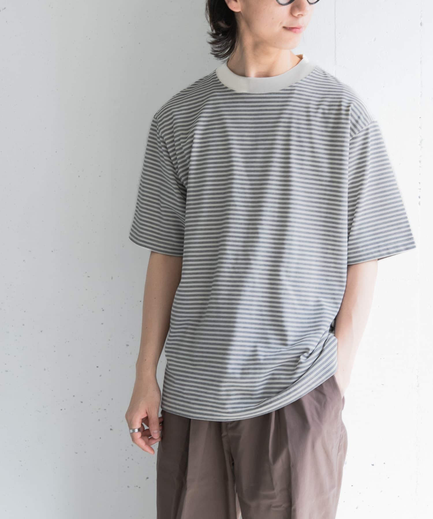 FORK&SPOON　マルチボーダーTシャツ