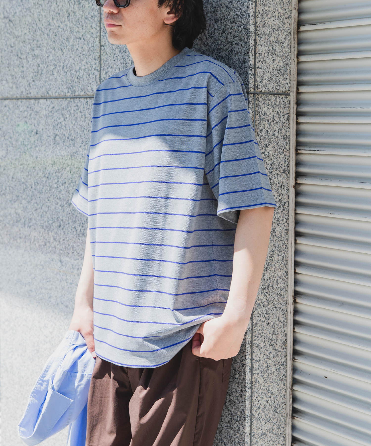 FORK&SPOON　PEカノコボーダーショートスリーブTシャツ