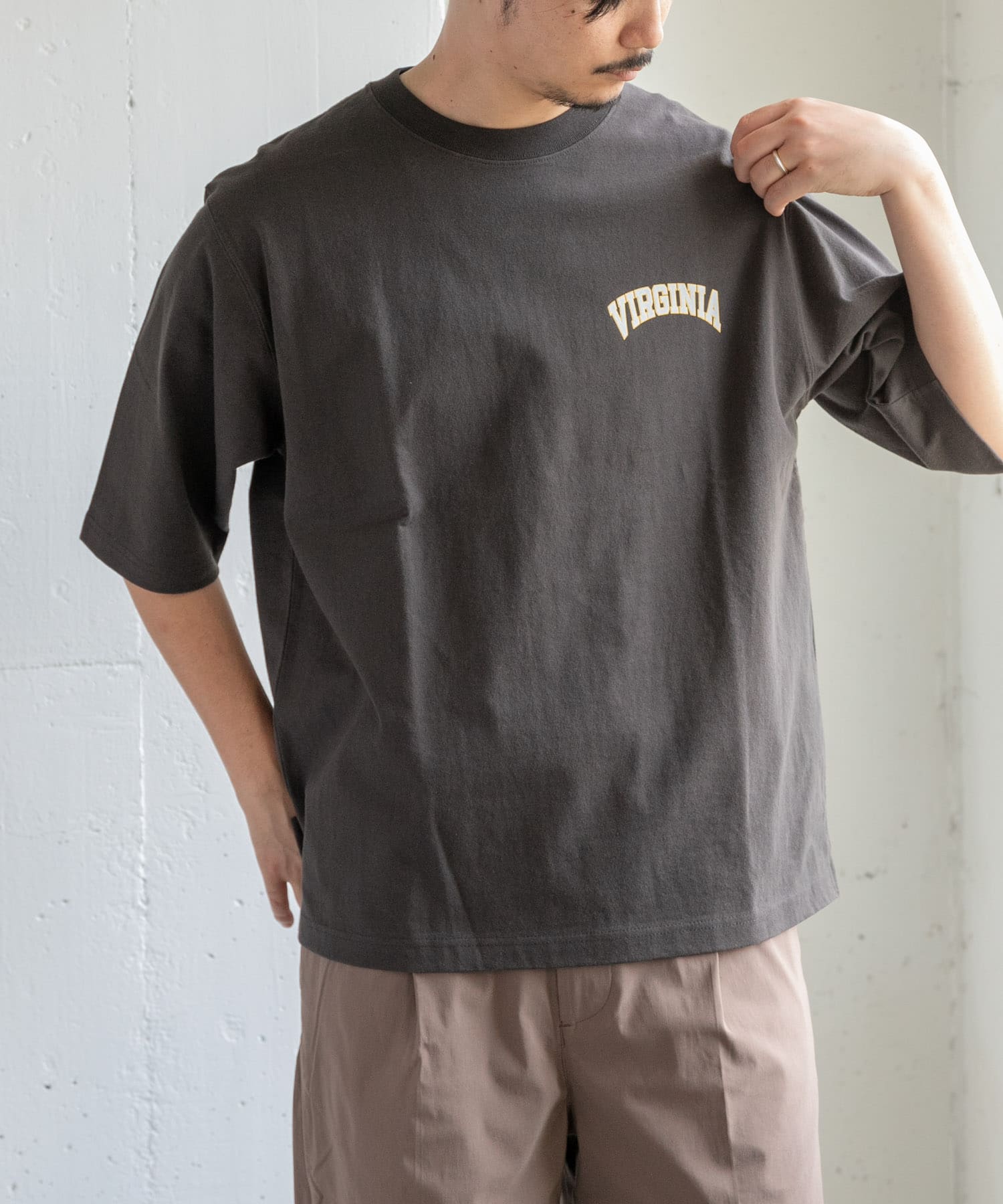 FORK&SPOON　フロッキープリントTシャツ