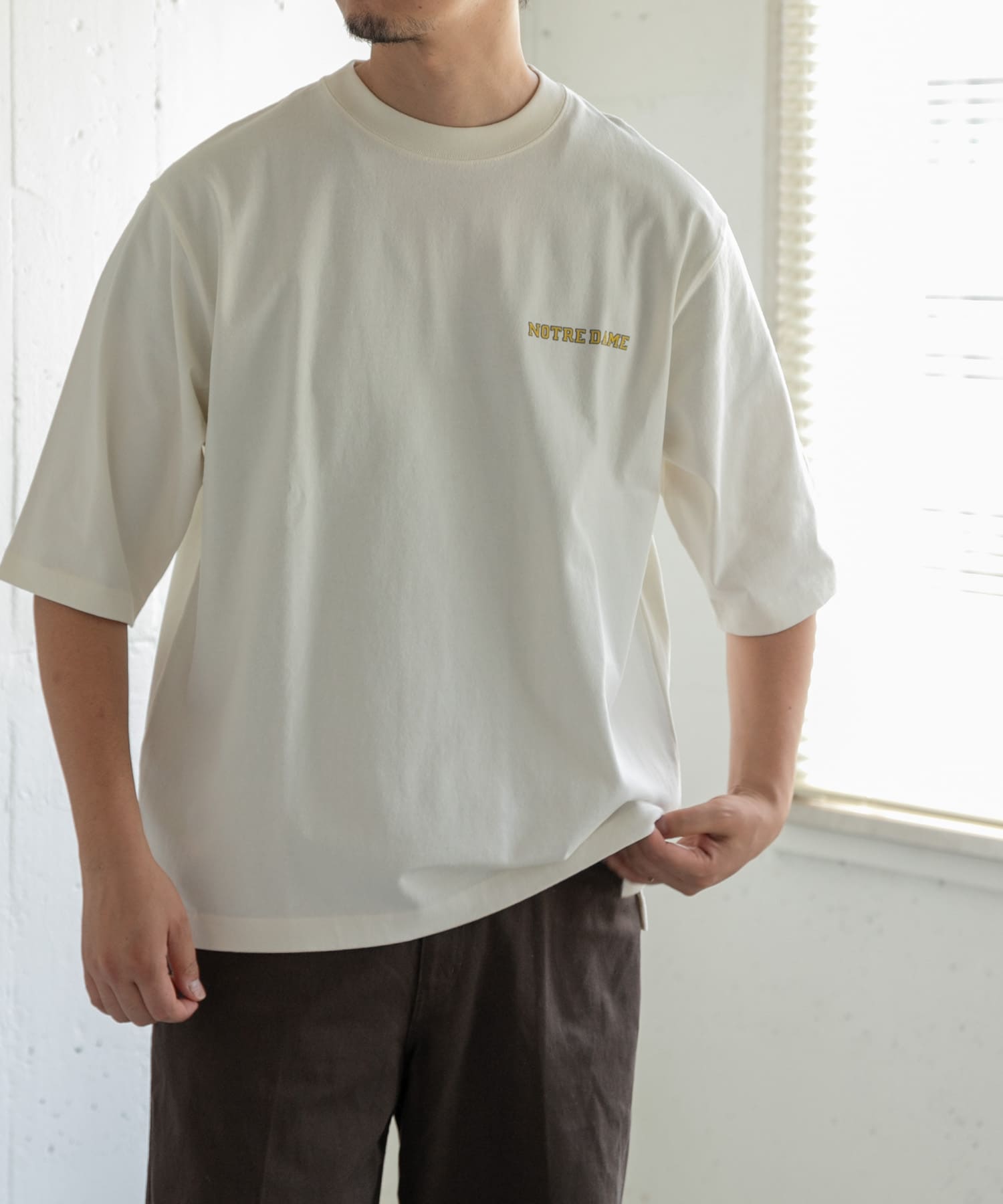 FORK&SPOON　フロッキープリントTシャツ