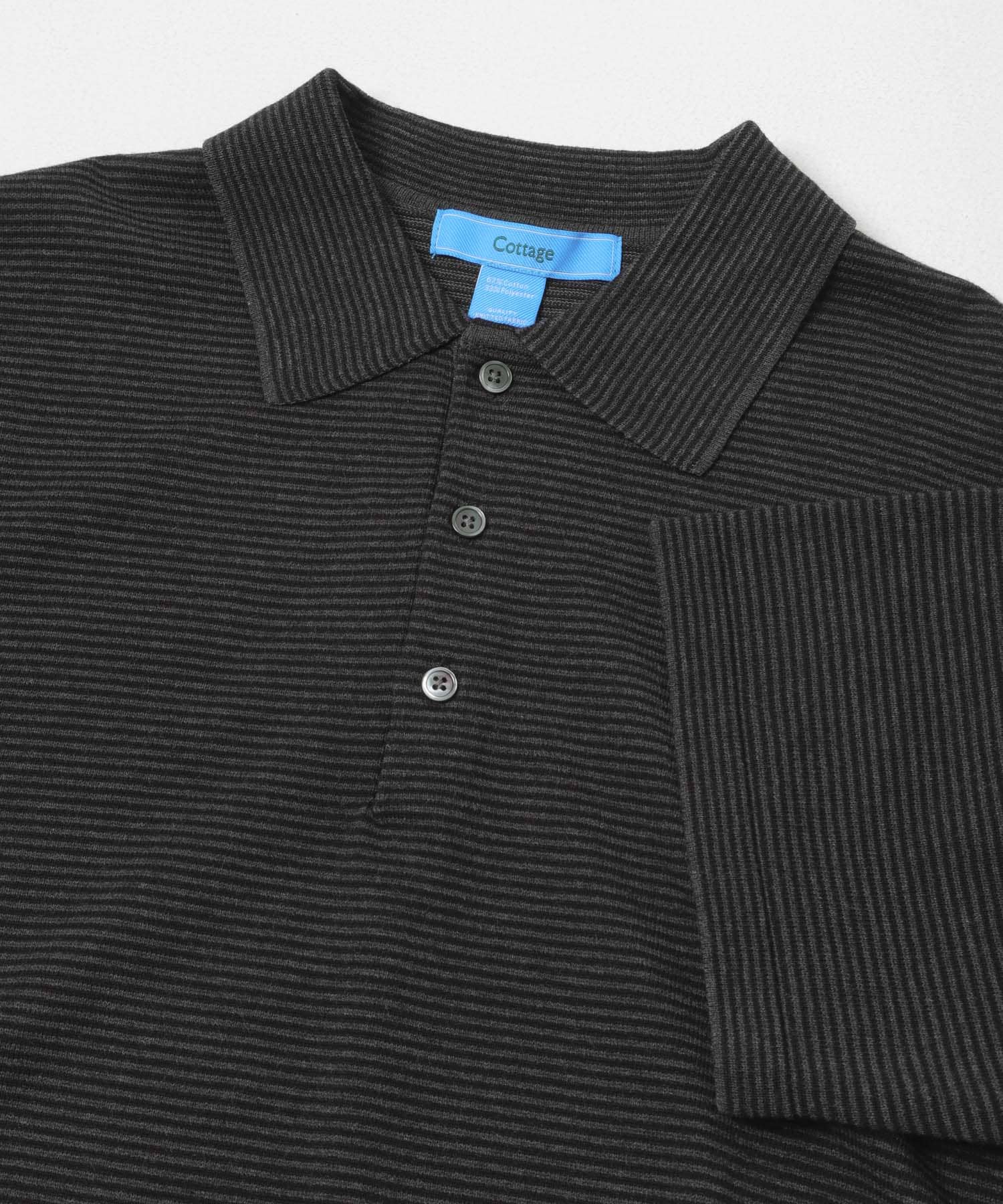 FORK&SPOON　ボーダーショートスリーブニットポロ CCLxBLK 4