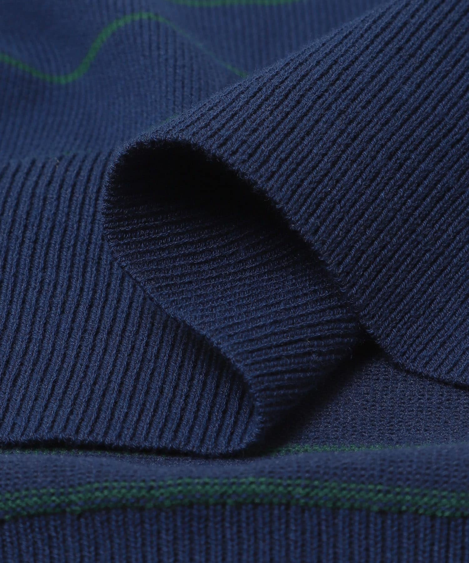 FORK&SPOON　ボーダーショートスリーブニットポロ NVYｘGRN 4