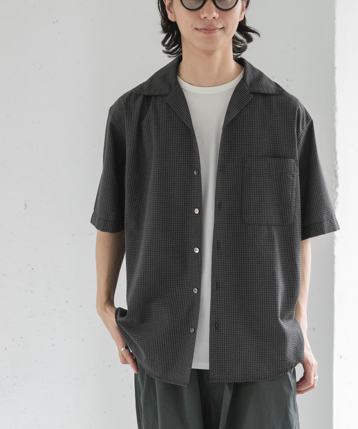 FORK&SPOON　シアサッカーショートスリーブシャツ