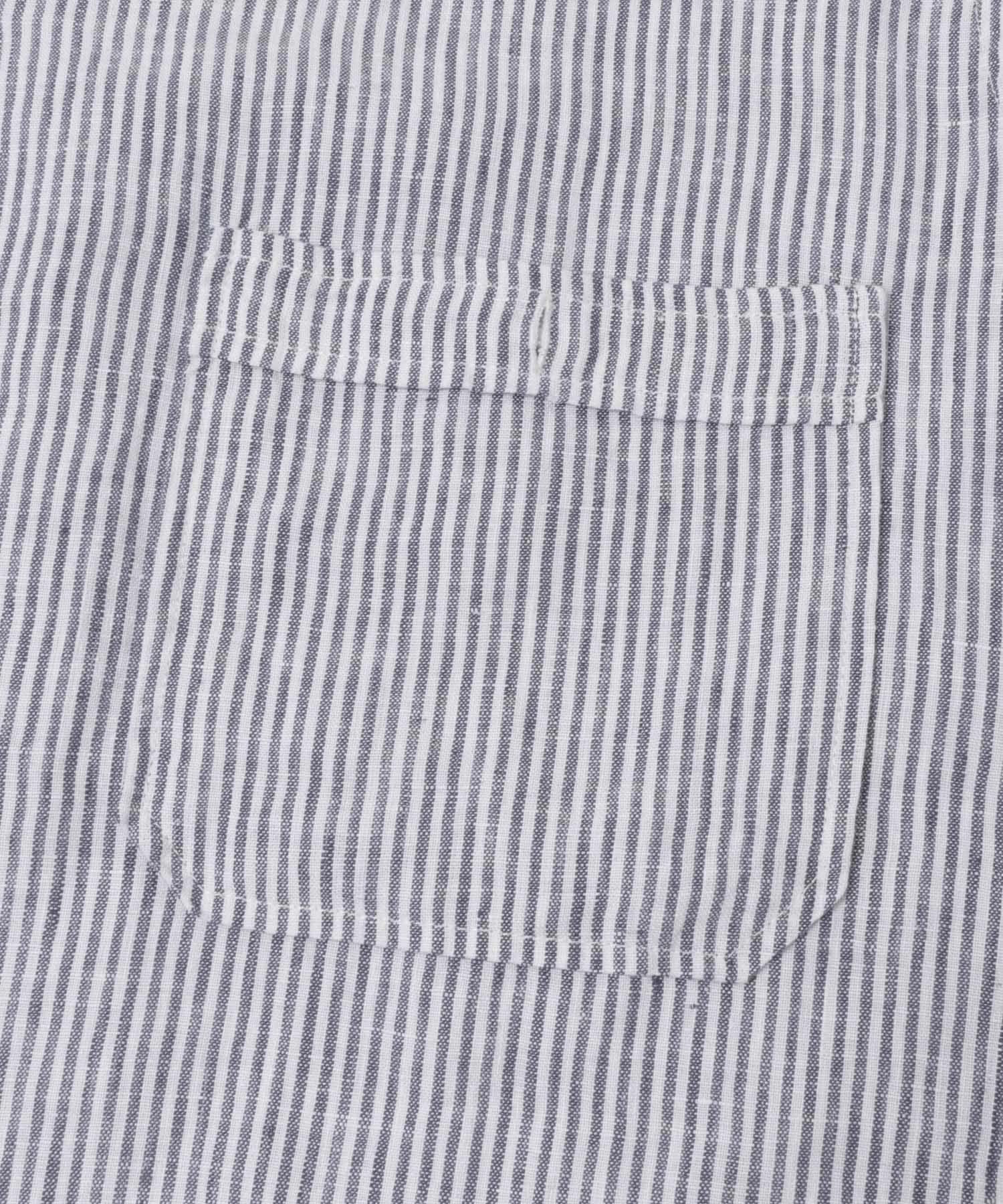 FORK&SPOON　フレンチリネンオープンカラーショートスリーブシャツ BLUE ST 4