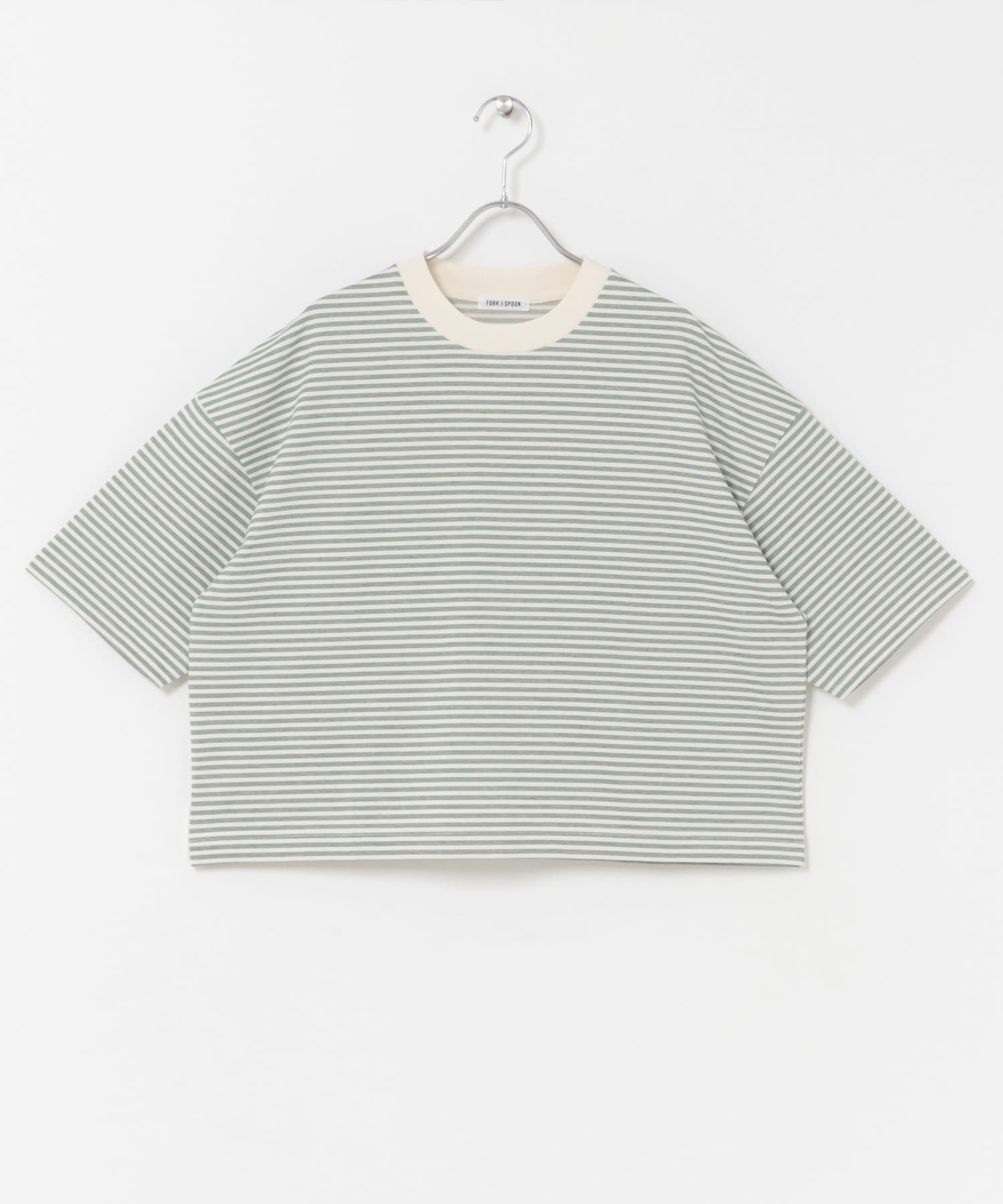 FORK&SPOON　マルチボーダーTシャツ IVOxGRN 1