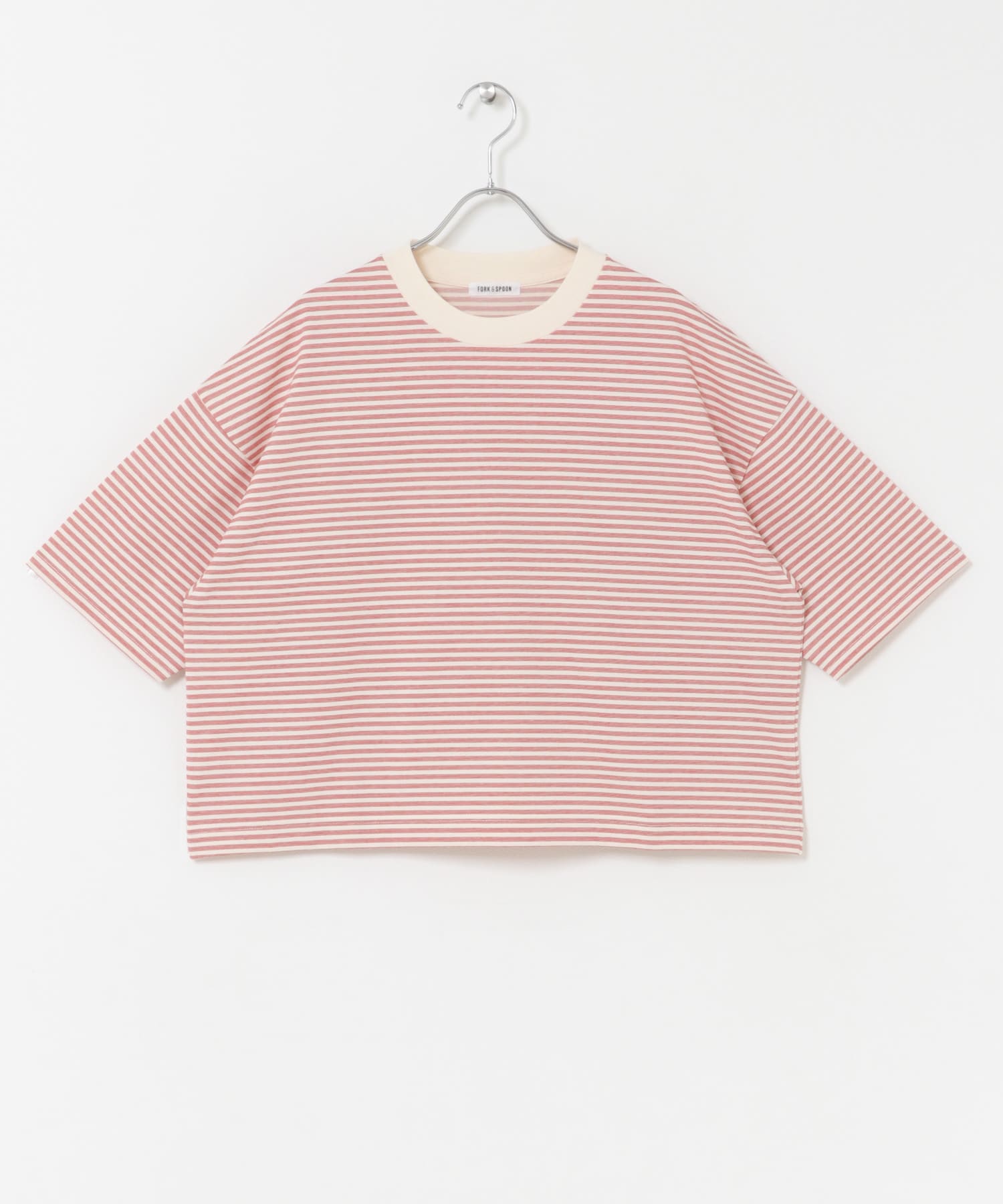 FORK&SPOON　マルチボーダーTシャツ IVOxRED 1