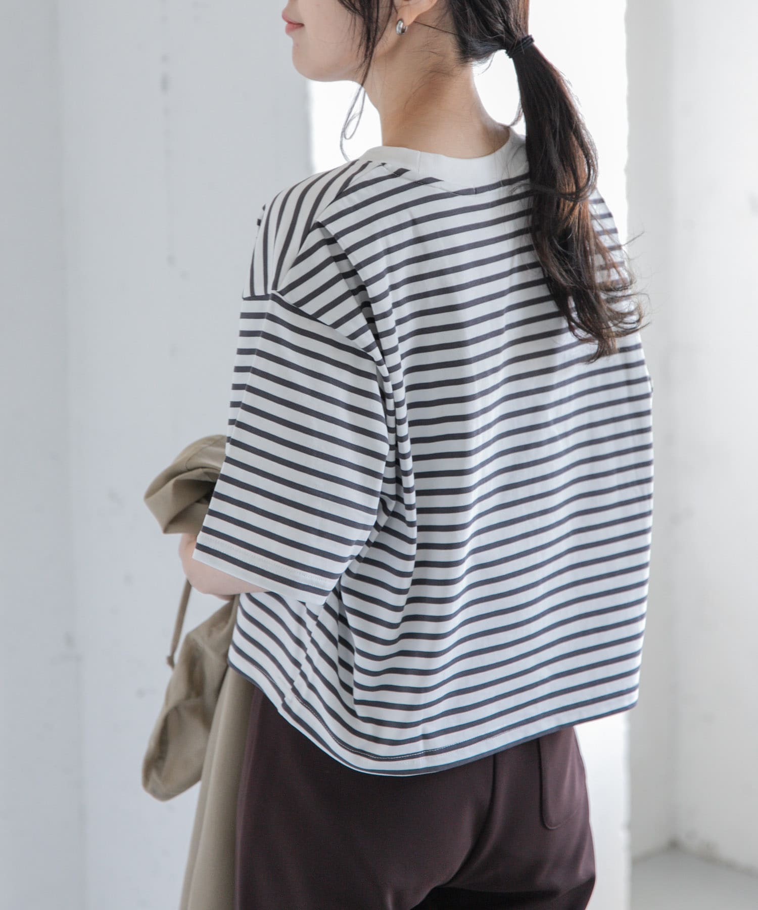 FORK&SPOON　ショルダータックTシャツ