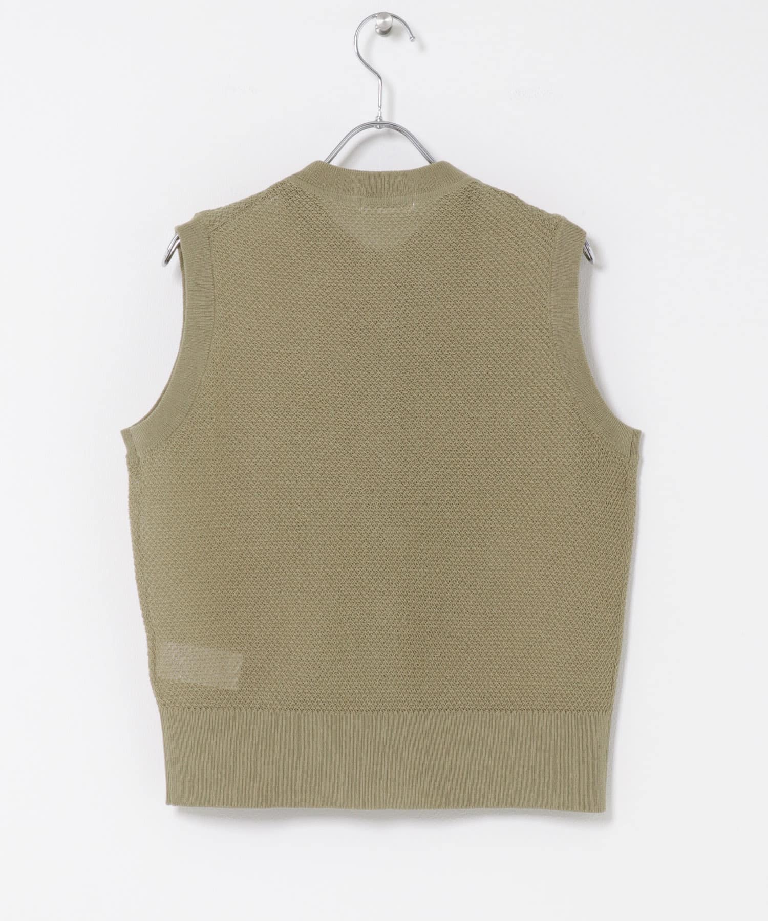 FORK&SPOON　フロントボタンニットベスト BEIGE 1