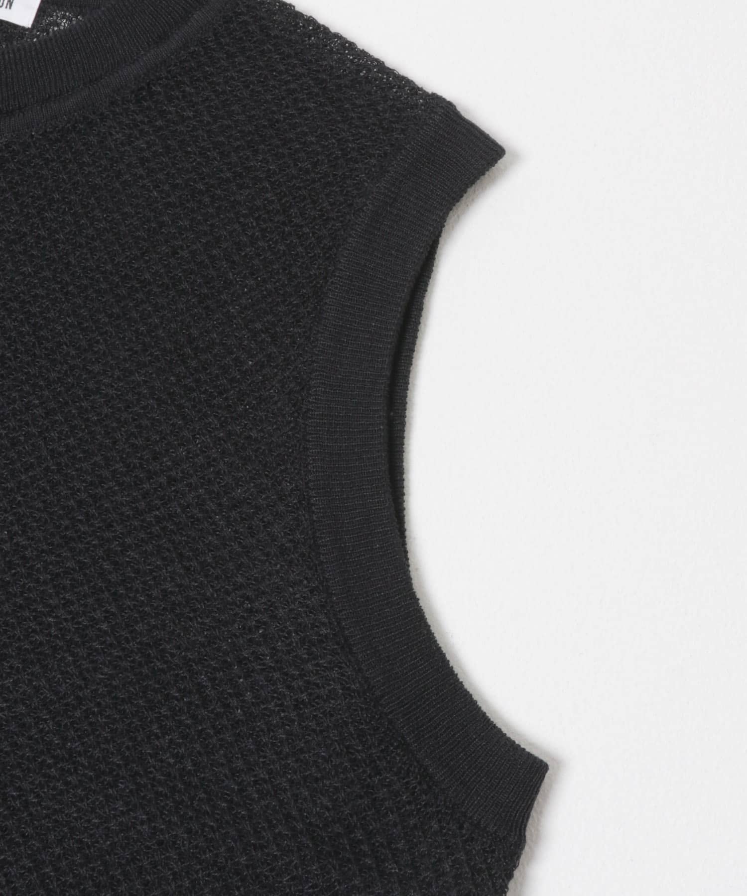 FORK&SPOON　フロントボタンニットベスト BLACK 1