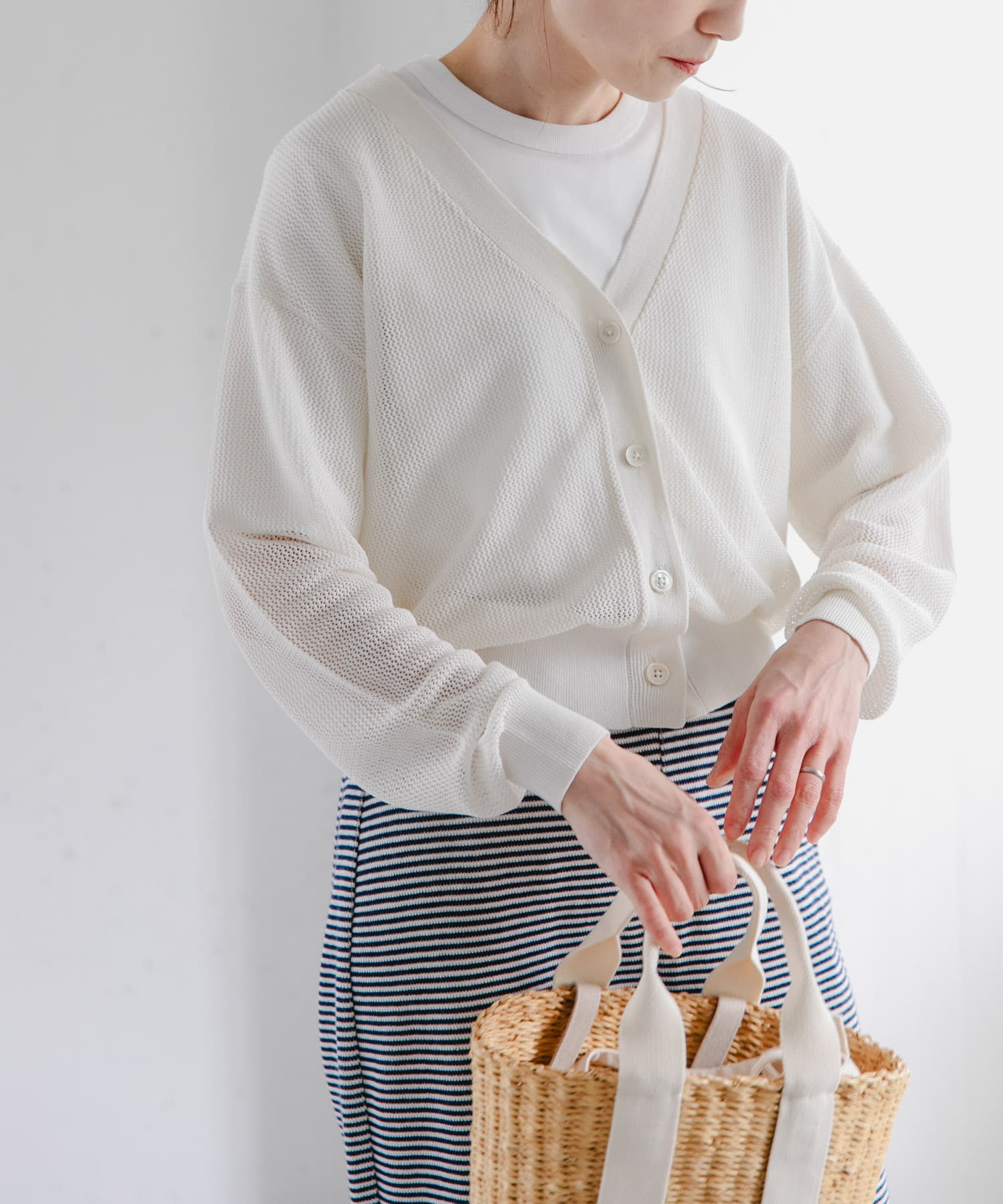 FORK&SPOON　ペーパーニットカーディガン