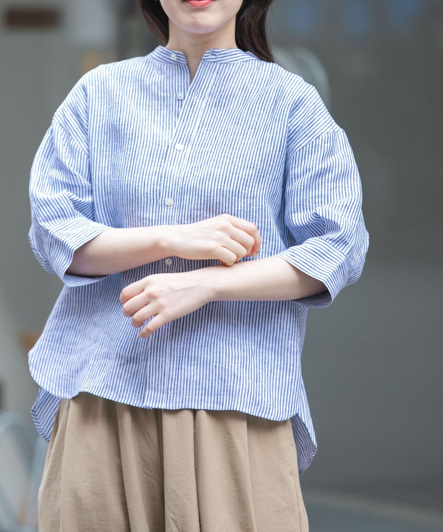 FORK&SPOON　フレンチリネンショートスリーブシャツ