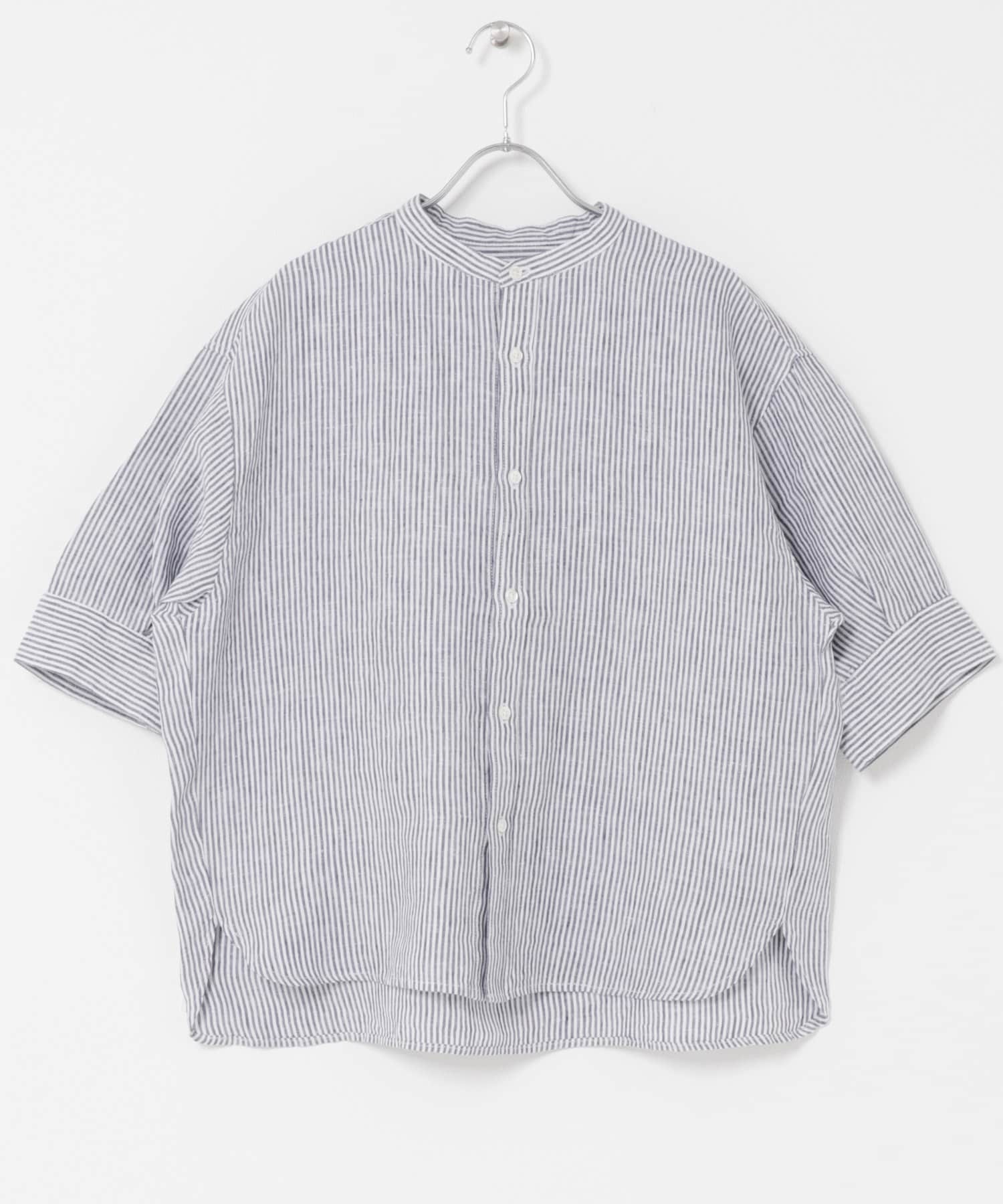 FORK&SPOON　フレンチリネンショートスリーブシャツ BLUE ST 1