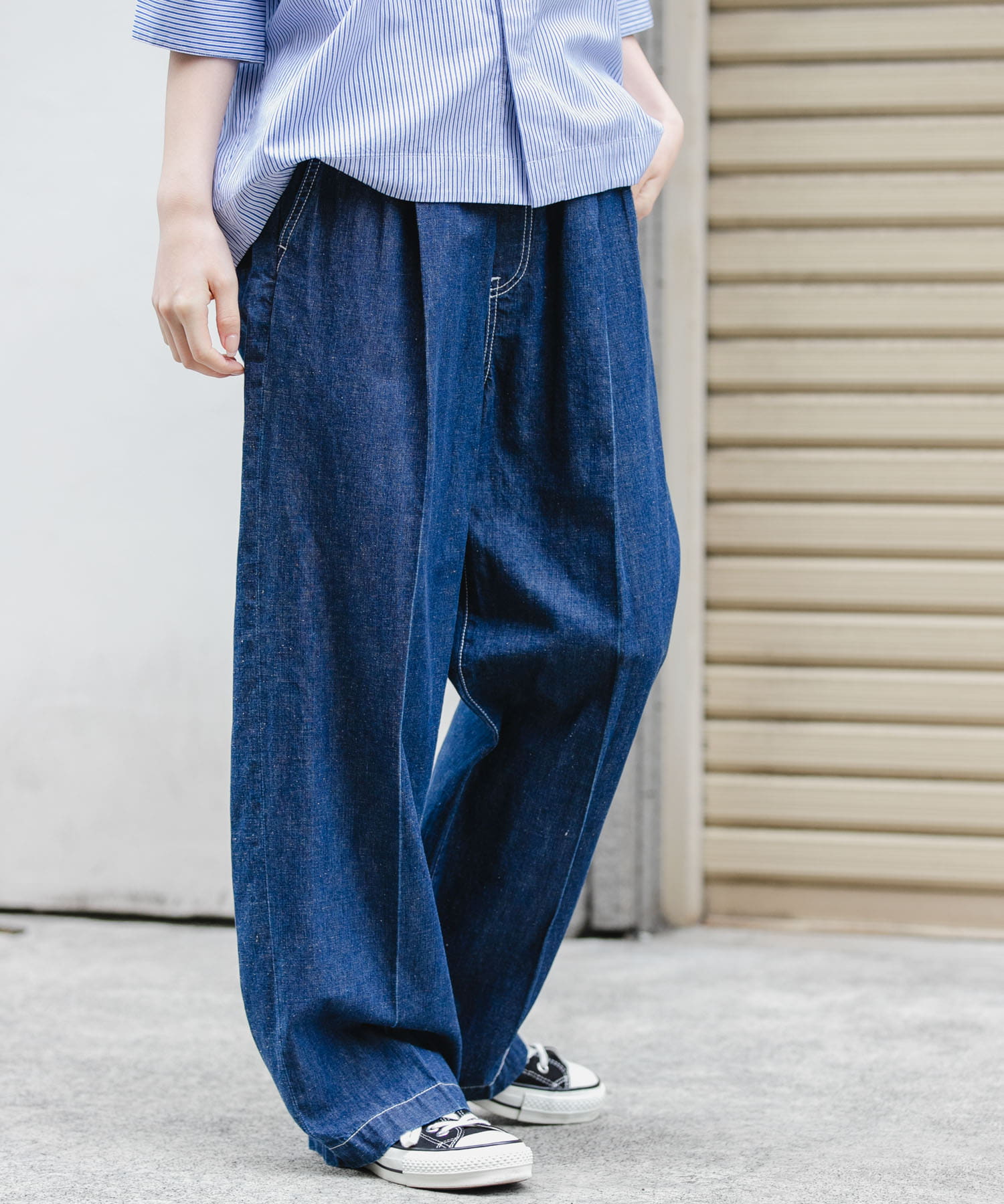 FORK&SPOON　綿麻デニムパンツ