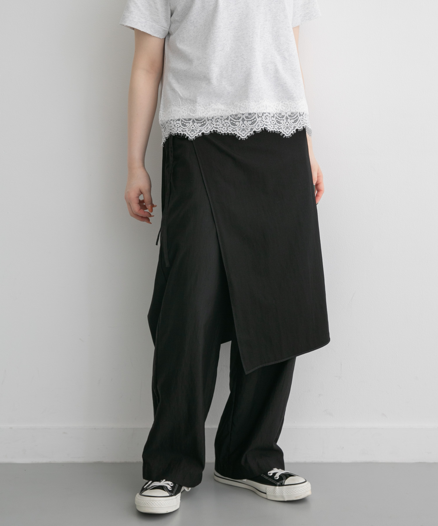 FORK&SPOON　レイヤードエプロンパンツ