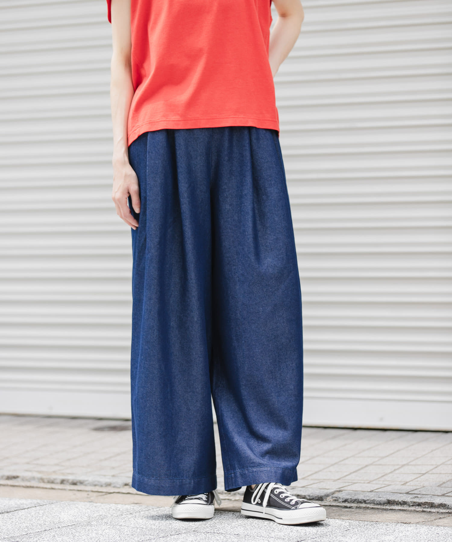 FORK&SPOON セルロースデニムワイドパンツ(1 BLACK): ボトム｜URBAN