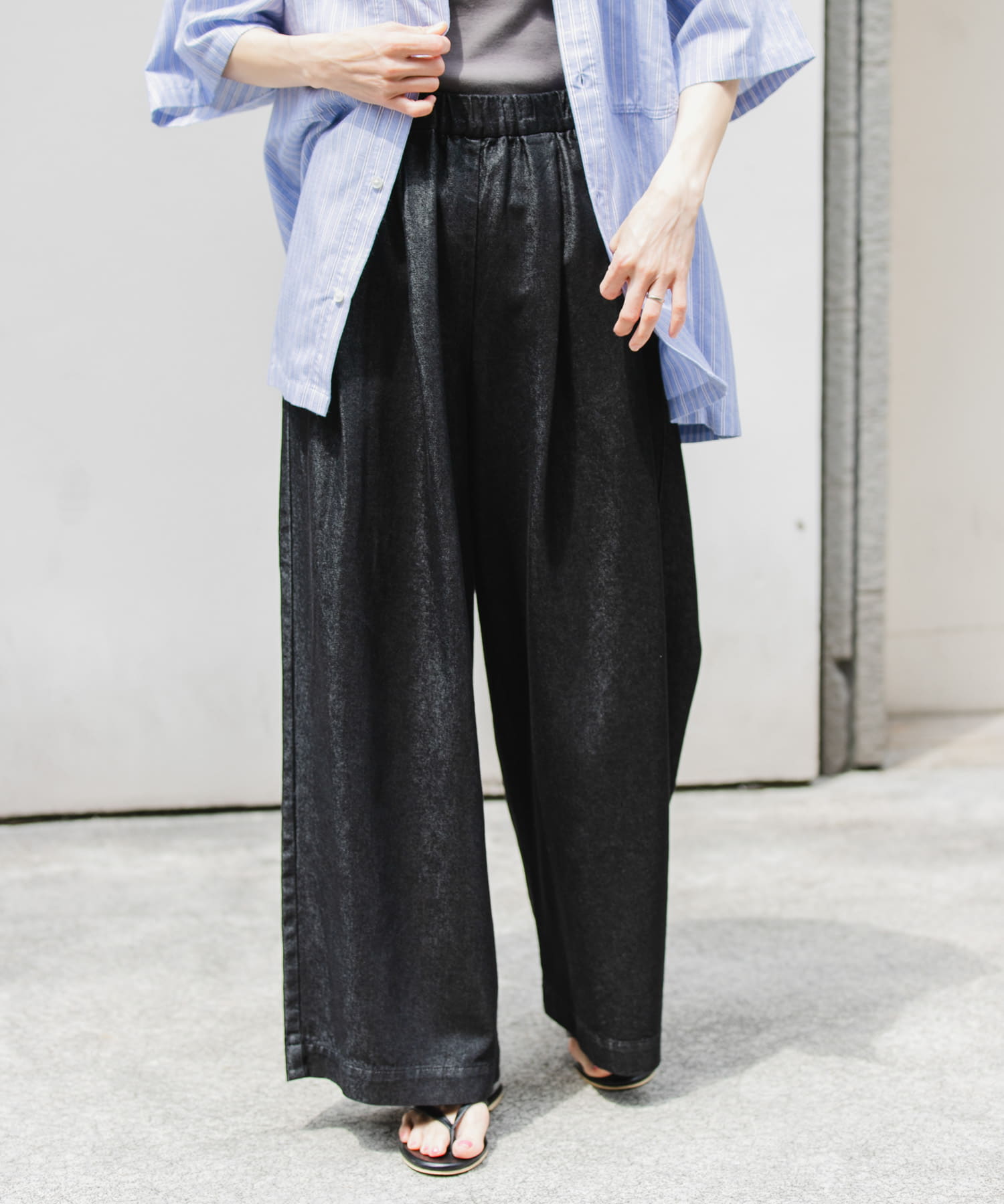 FORK&SPOON セルロースデニムワイドパンツ(1 BLACK): ボトム｜URBAN